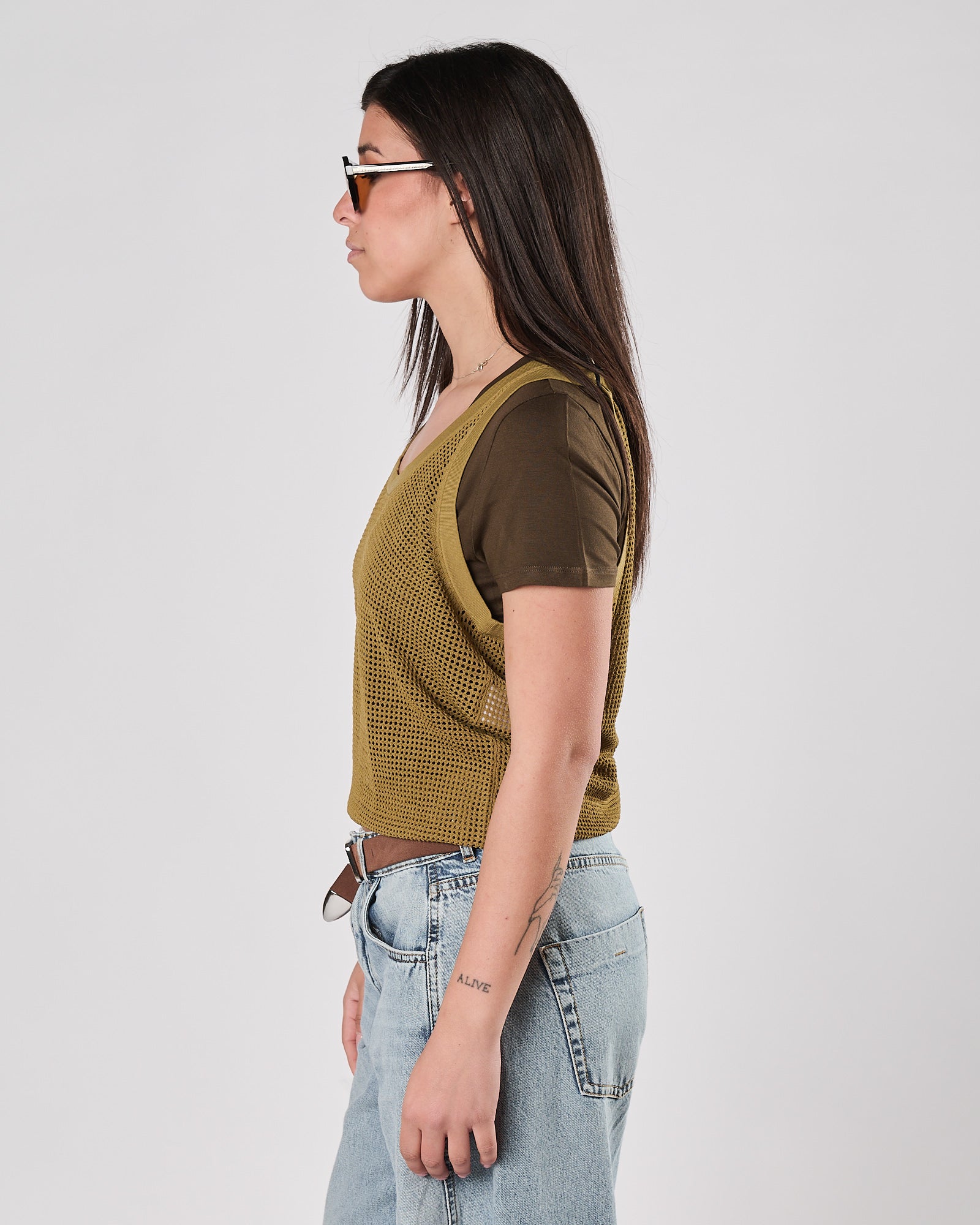 Canotta Tela9 traforata oliva