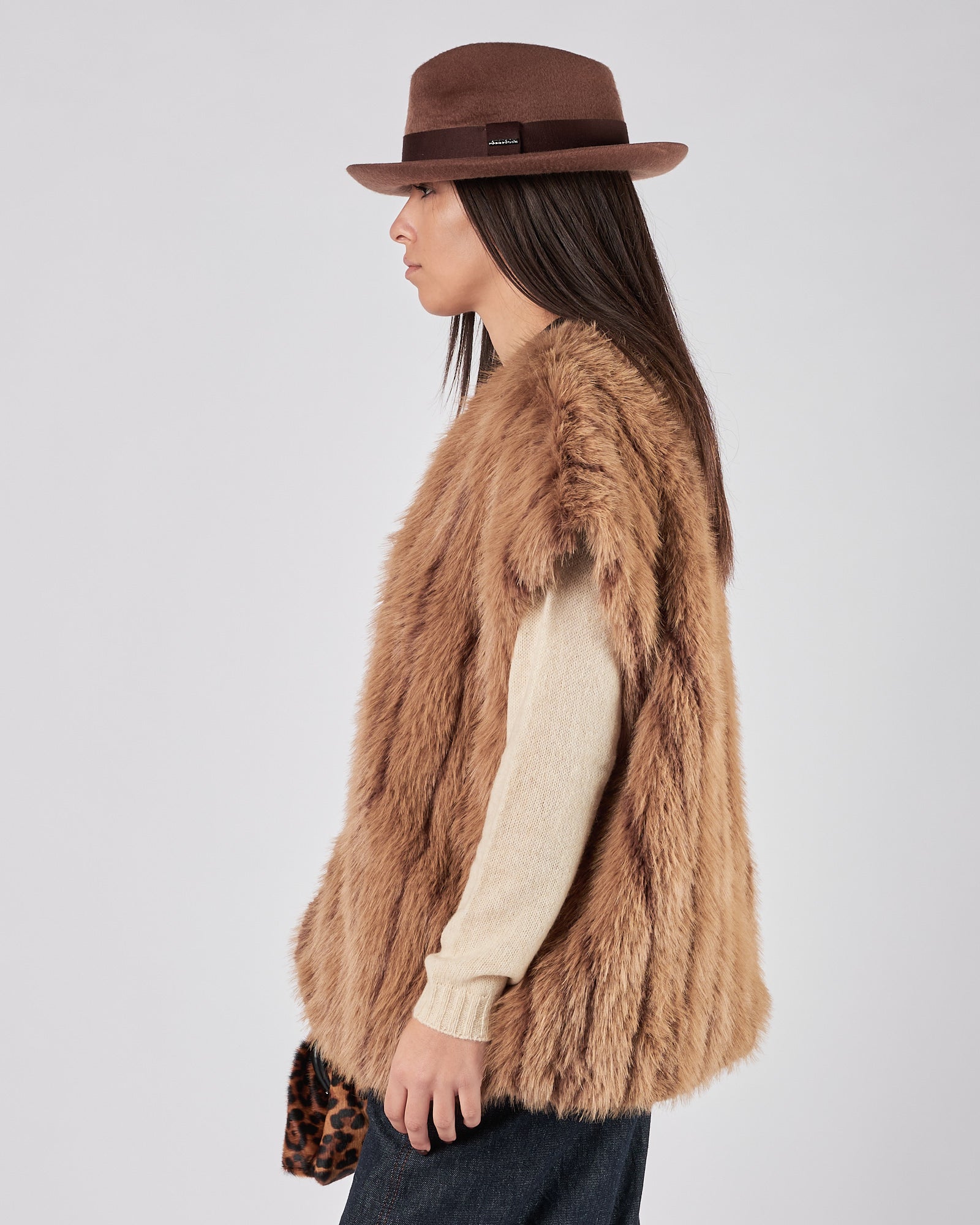 Ecopelliccia Weili Zheng smanicato reversibile con ricamo