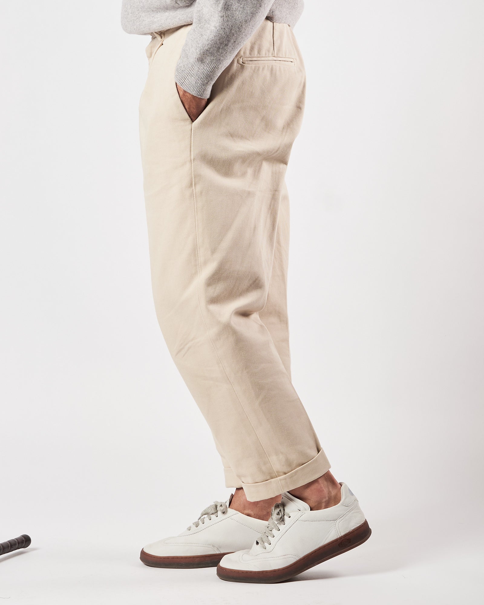 Pantalone Bonheur una pence over fit beige