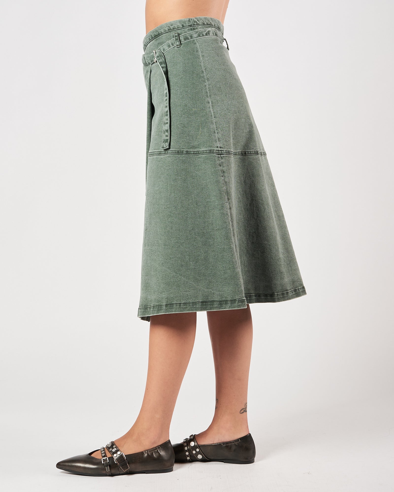 Gonna Tela9 in denim salvia