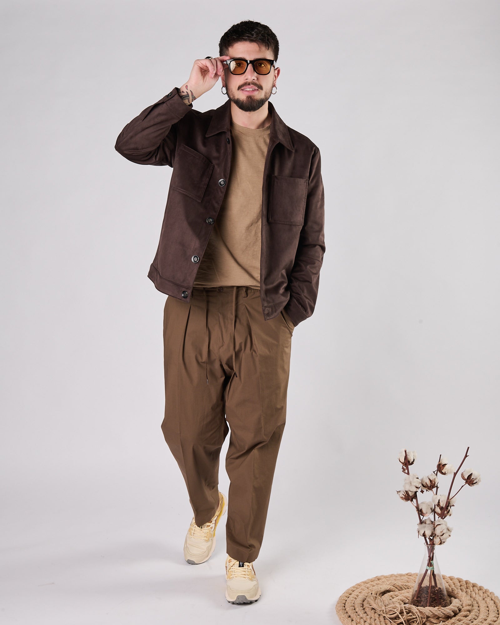 Pantalone A|STORE con pence tabacco