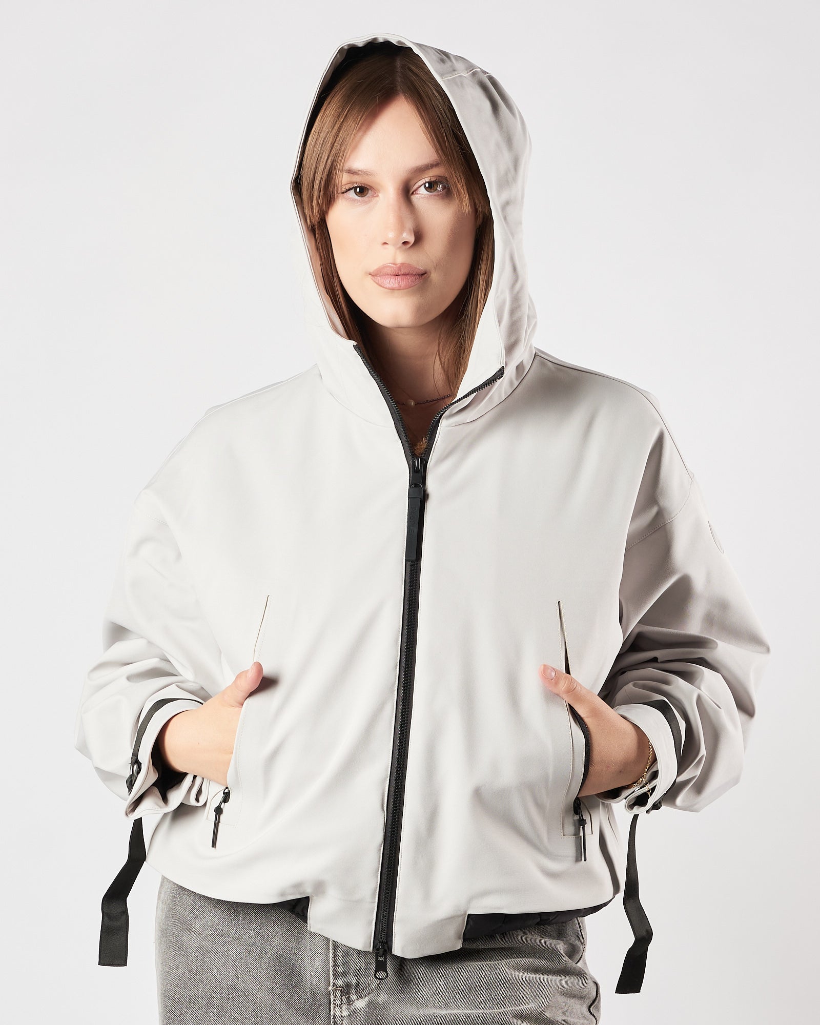 Giacchetto People Of Shibuya corto grigio chiaro