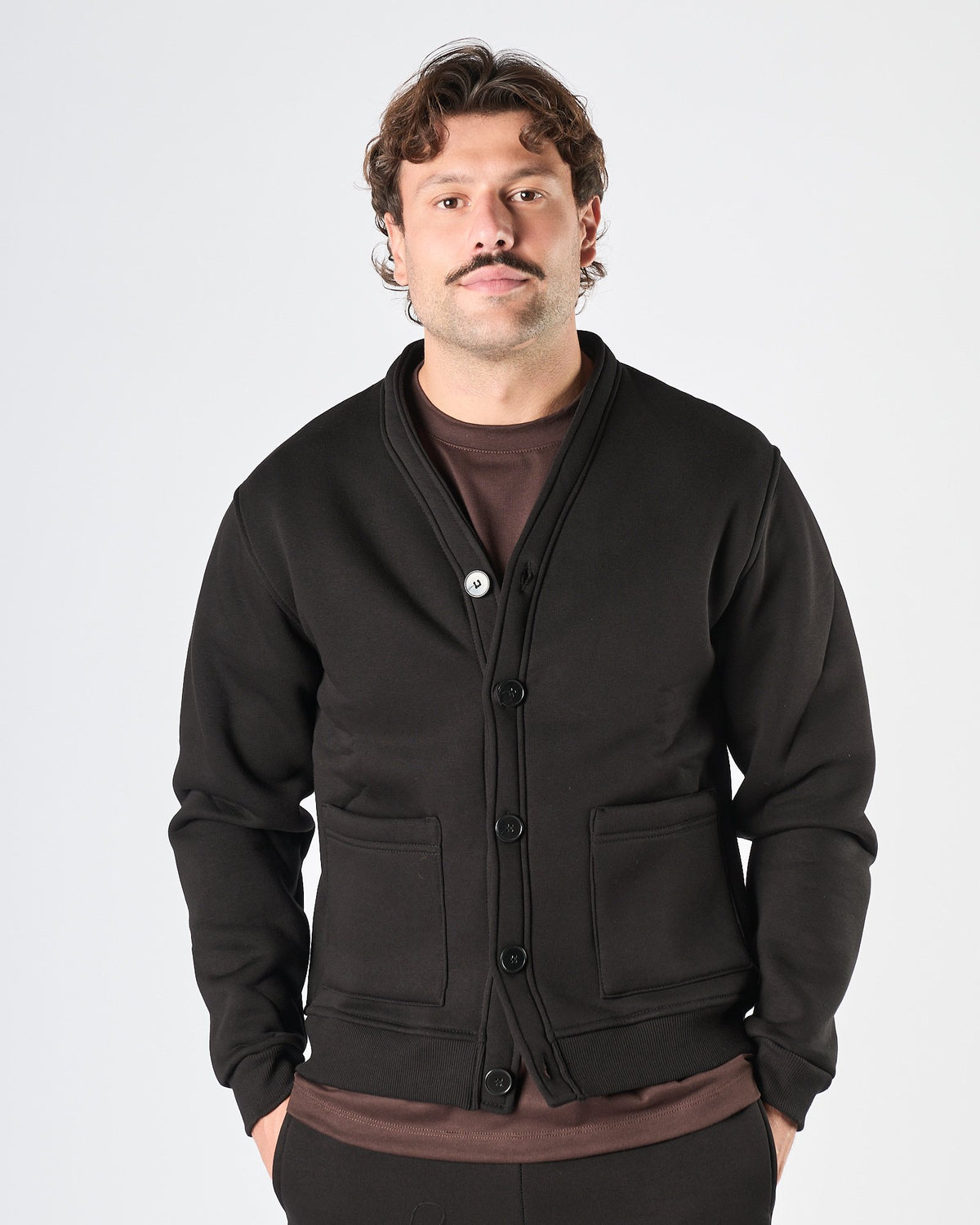 Cardigan Aimé in felpa moro