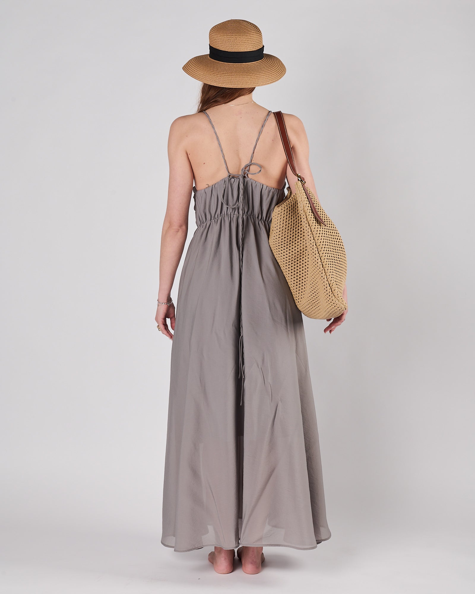 Abito Eleh lungo scivolato grigio