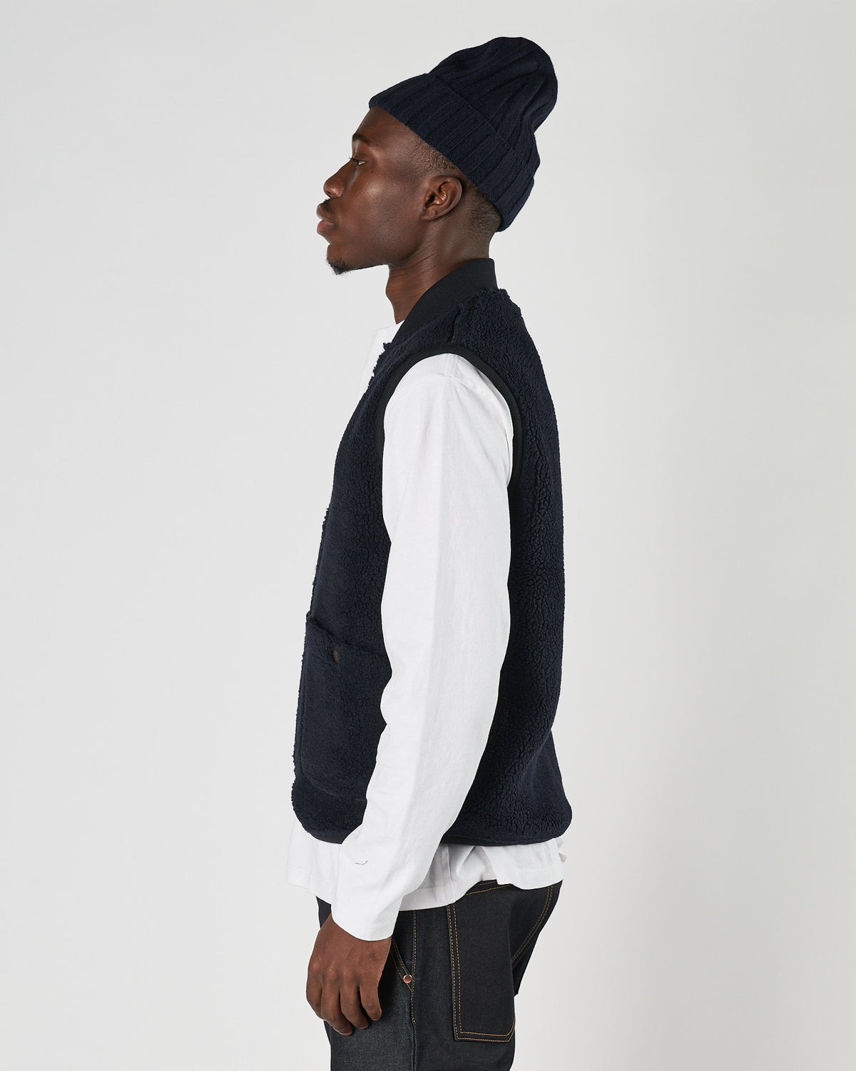 Gilet Bl'ker in pile tessuto teddy blu