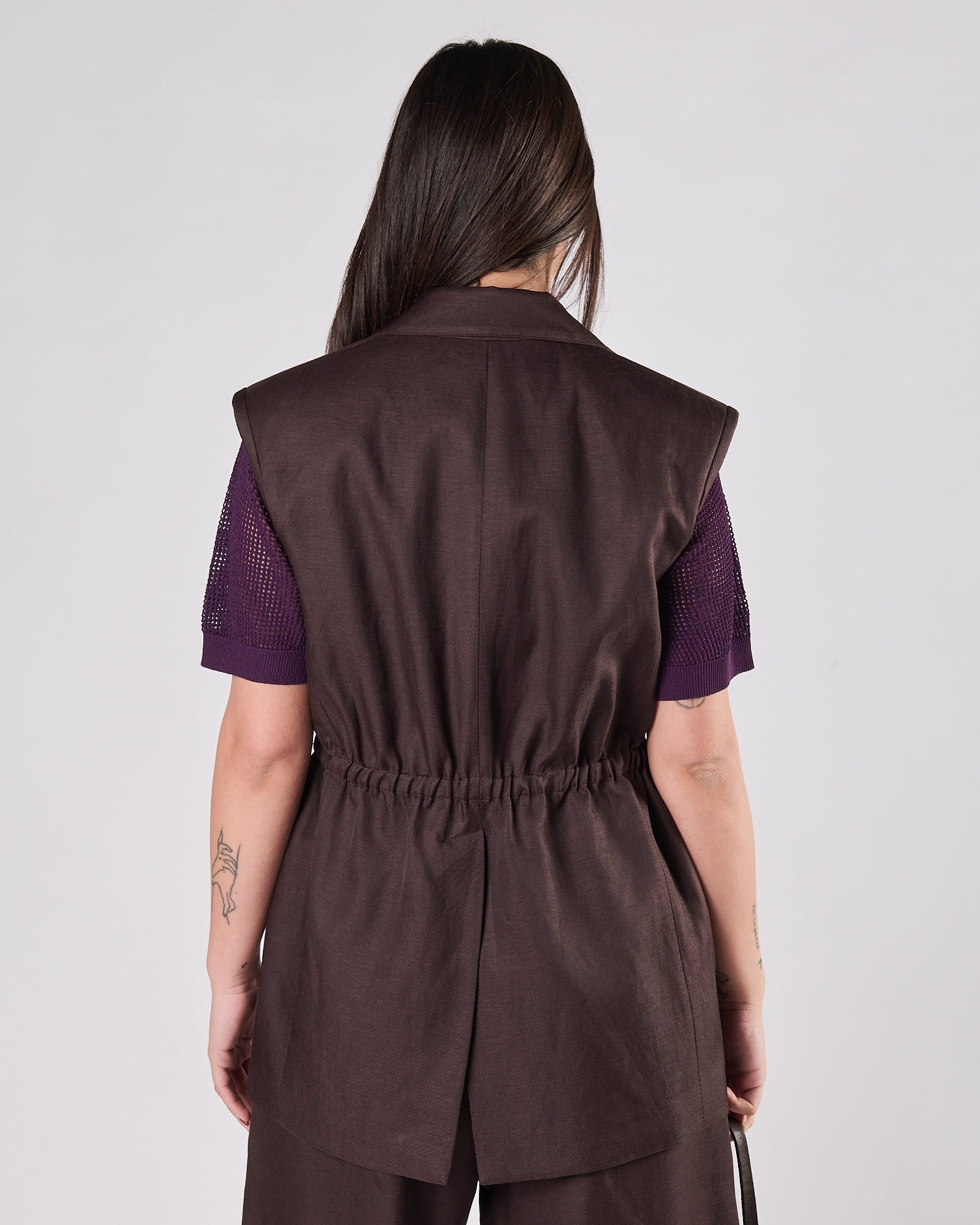 Gilet Tela9 elastico in vita moro