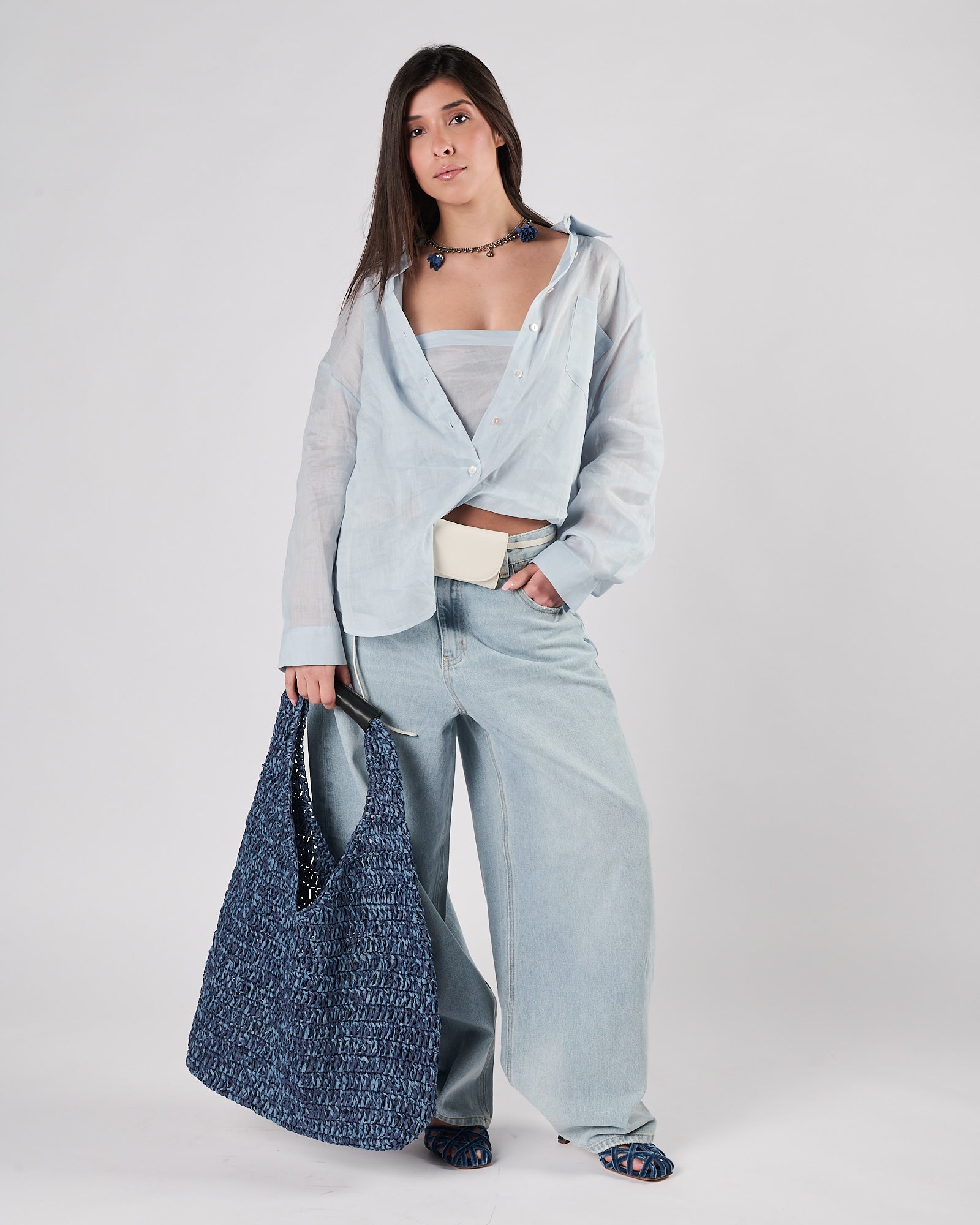 Camicia Eleh con top celeste