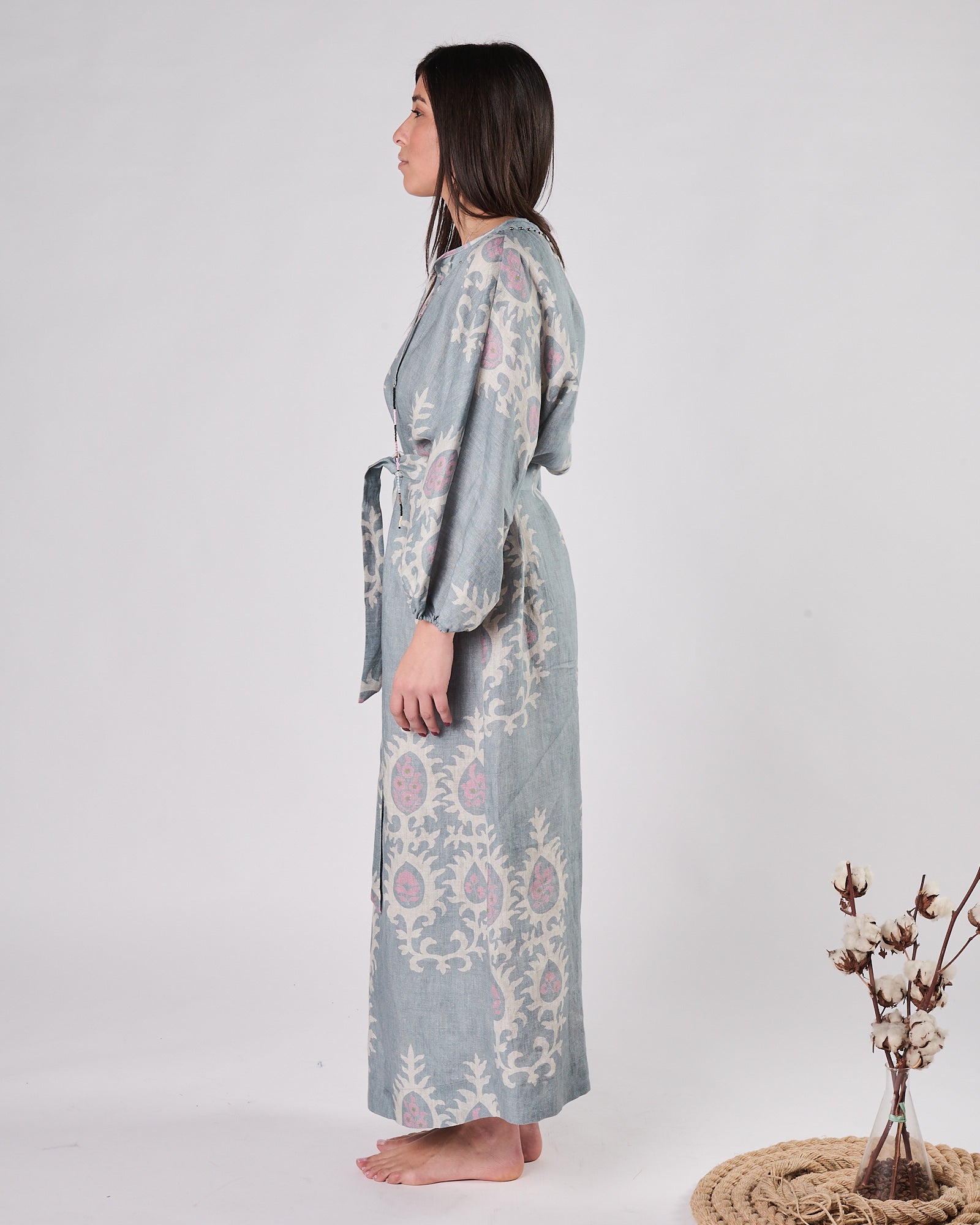 Abito Bazar Deluxe kaftano fantasia celetse