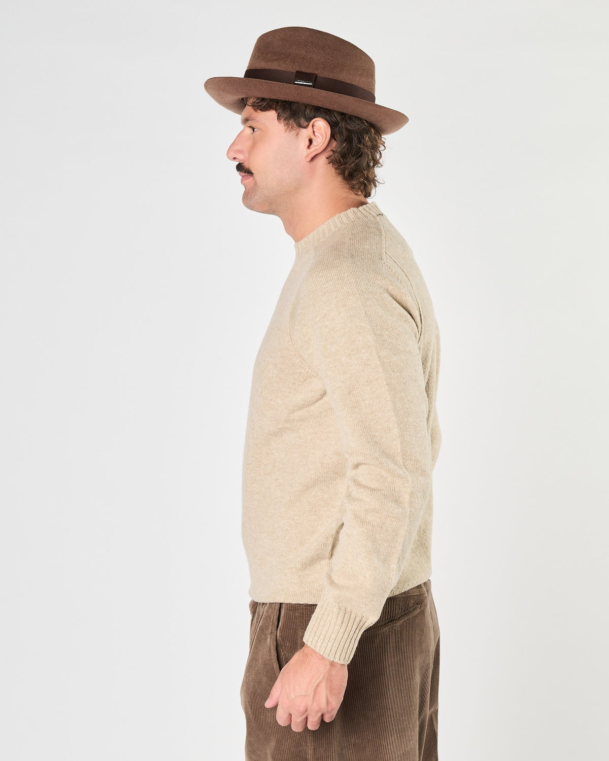 Maglia A|STORE girocollo in lana beige