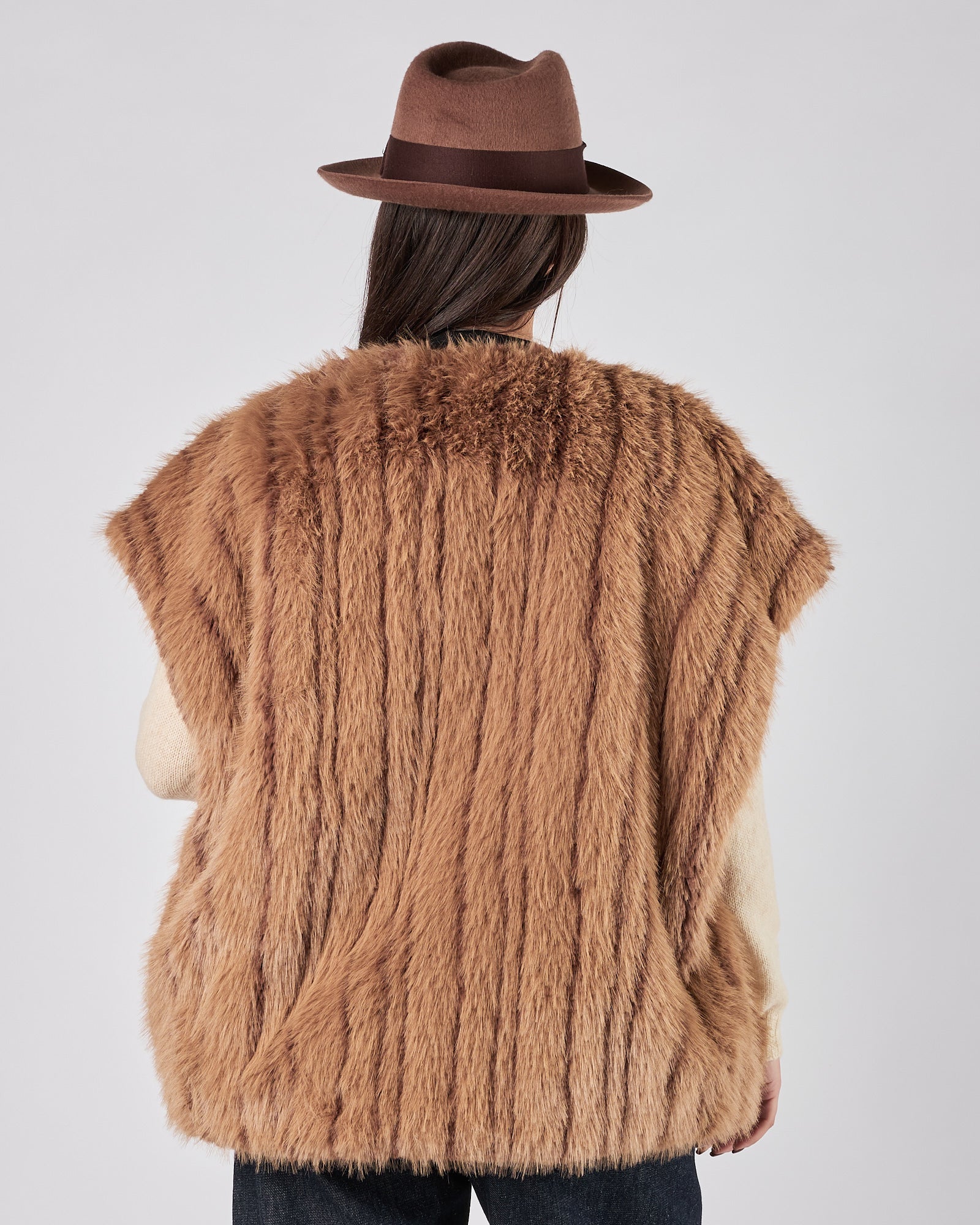 Ecopelliccia Weili Zheng smanicato reversibile con ricamo