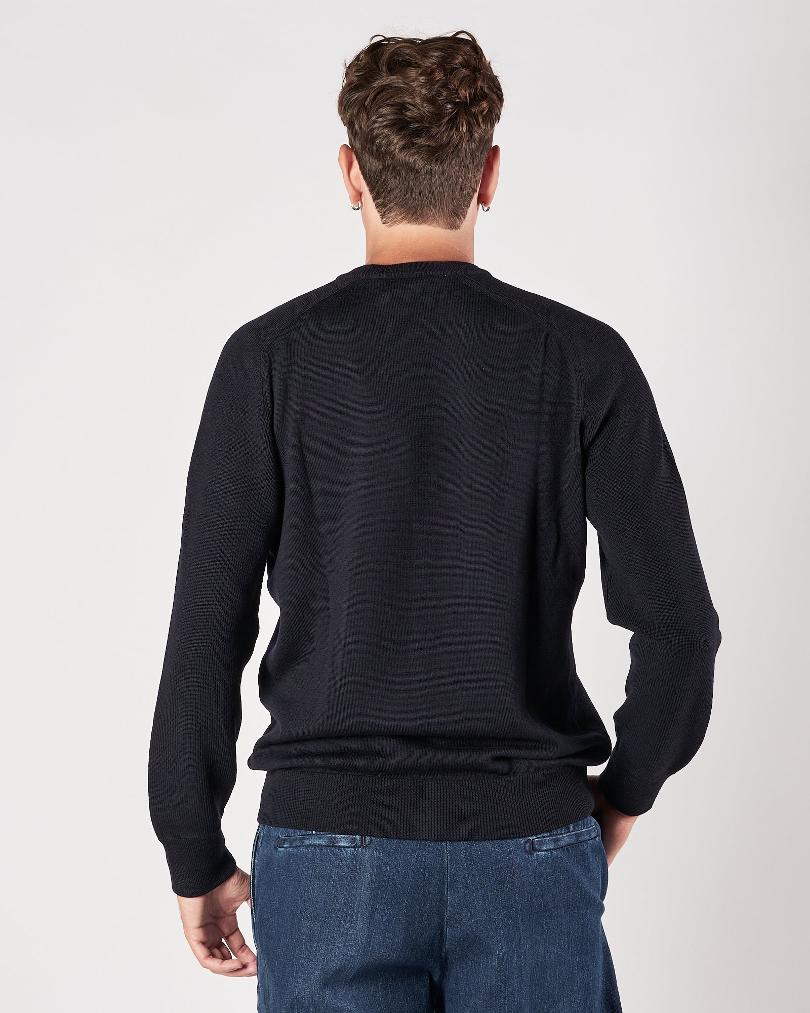 Maglia A|STORE girocollo Rain Wool blu