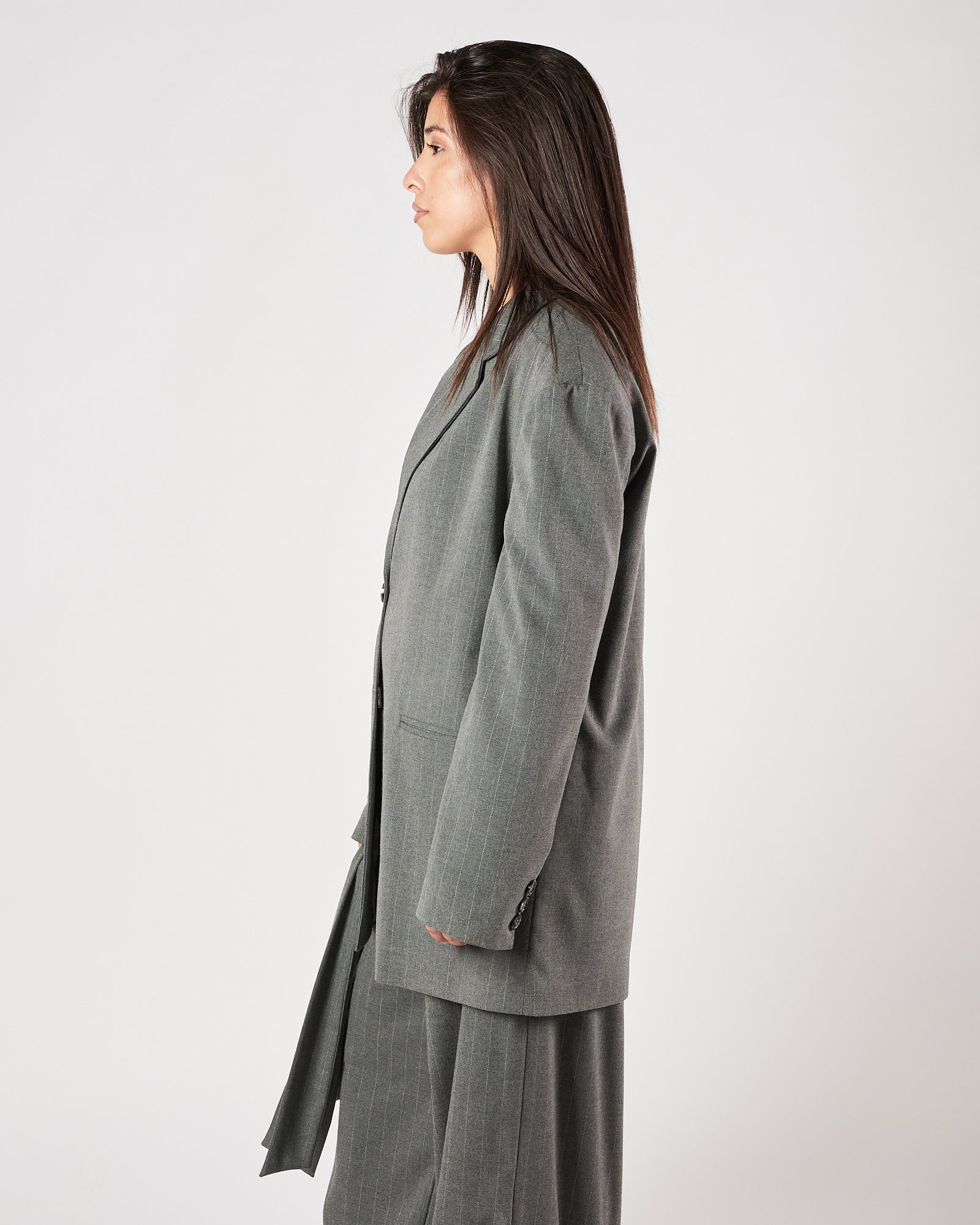 Giacca Marc Ellis over gessata grigia