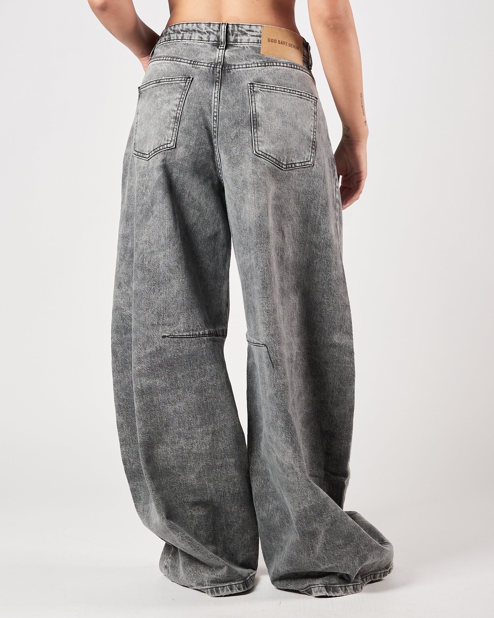 Jeans God Save Denim largo grigio