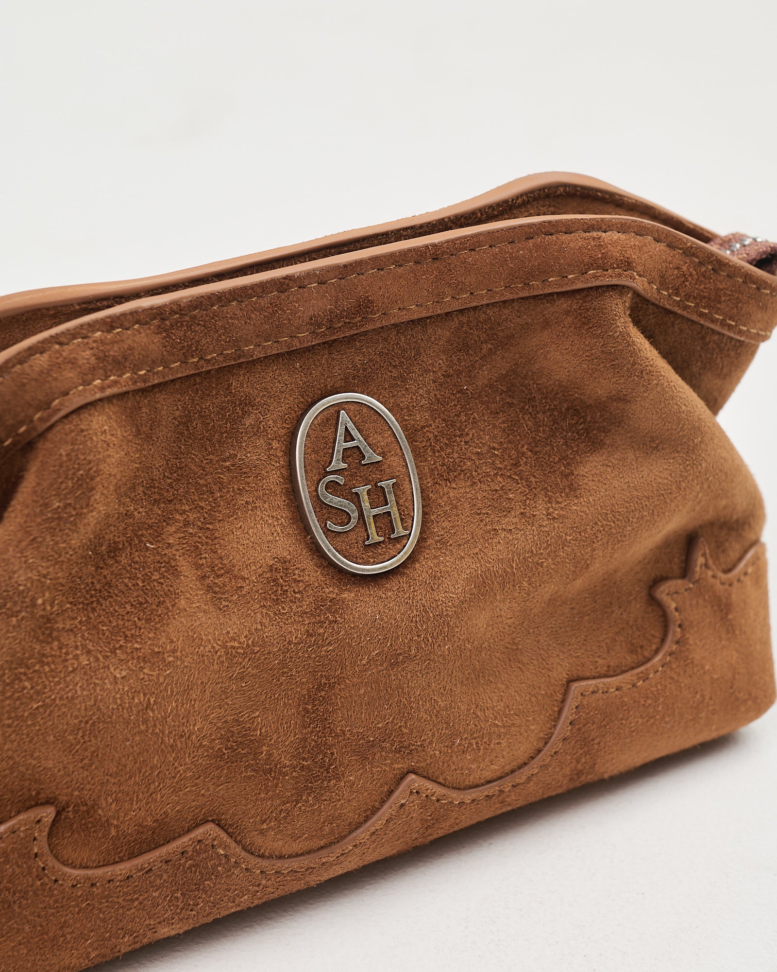 Borsa Ash piccola in suede saddle