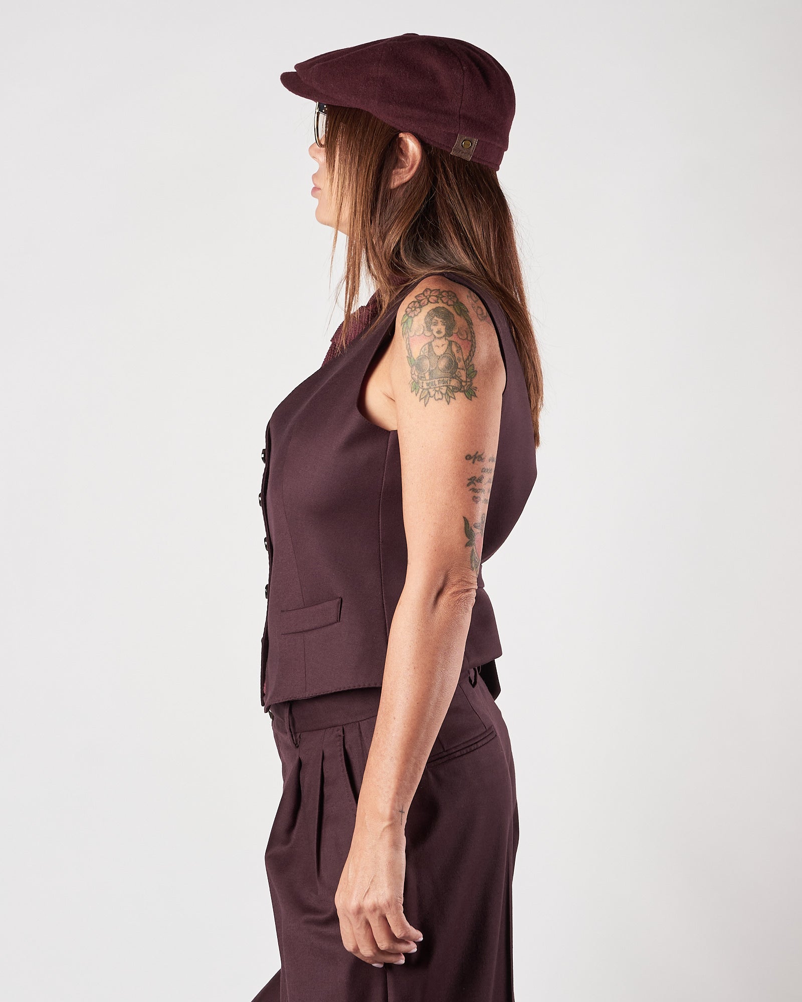 Gilet Lbm1911 cinque bottoni prugna