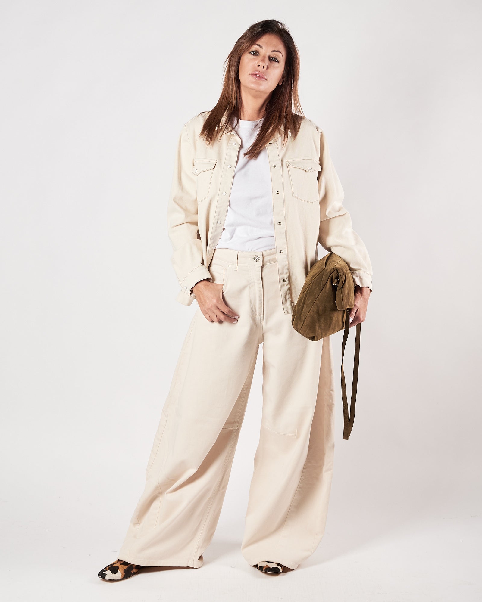 Jeans God Save Denim largo ecru