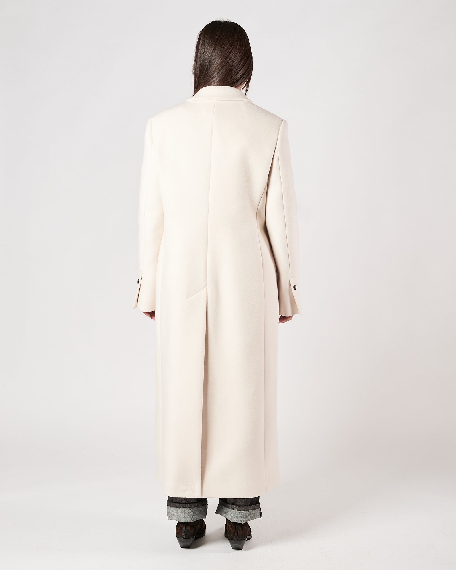 Cappotto Tela9 doppio petto lungo panna