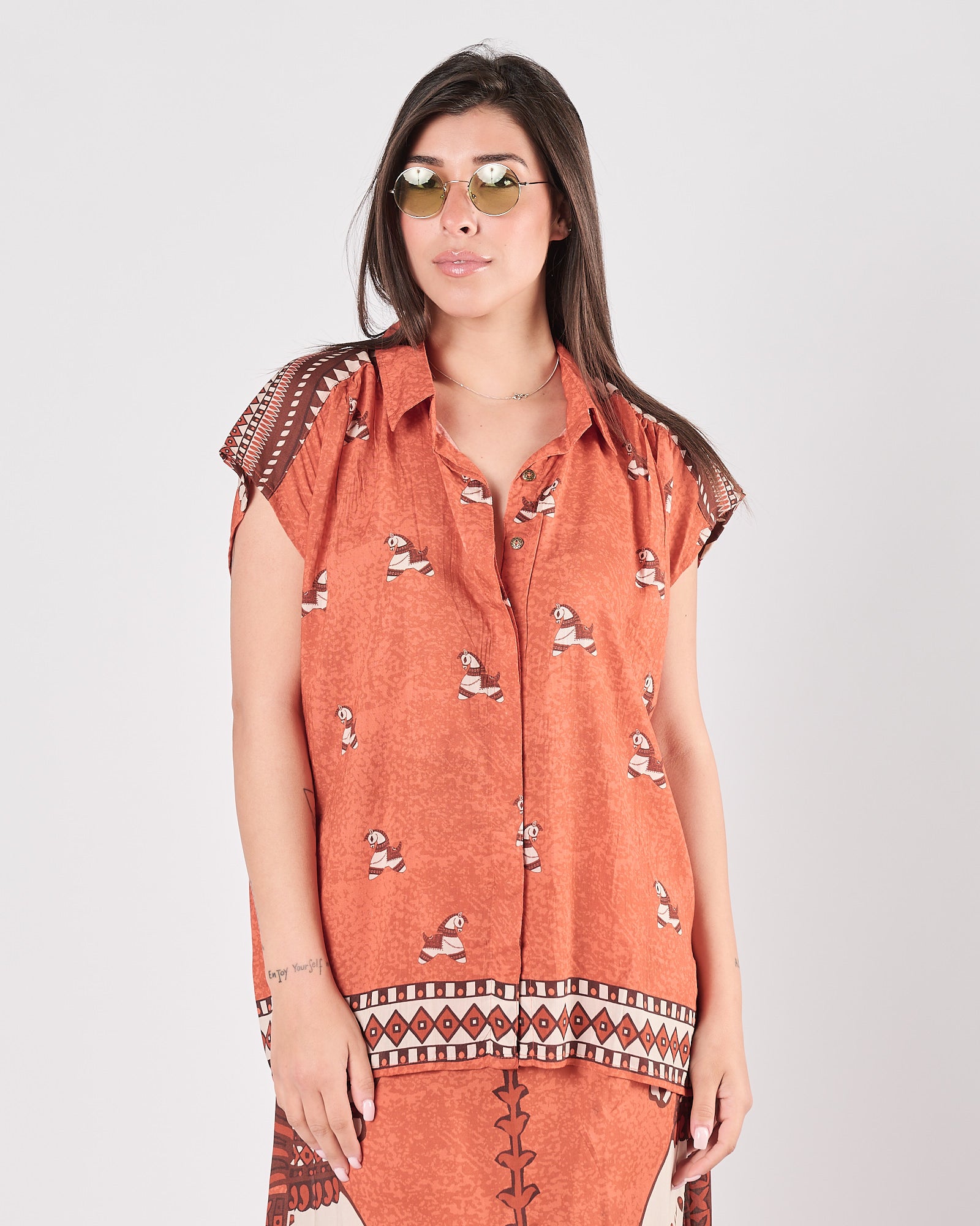 Camicia PAHIESA fantasia orange