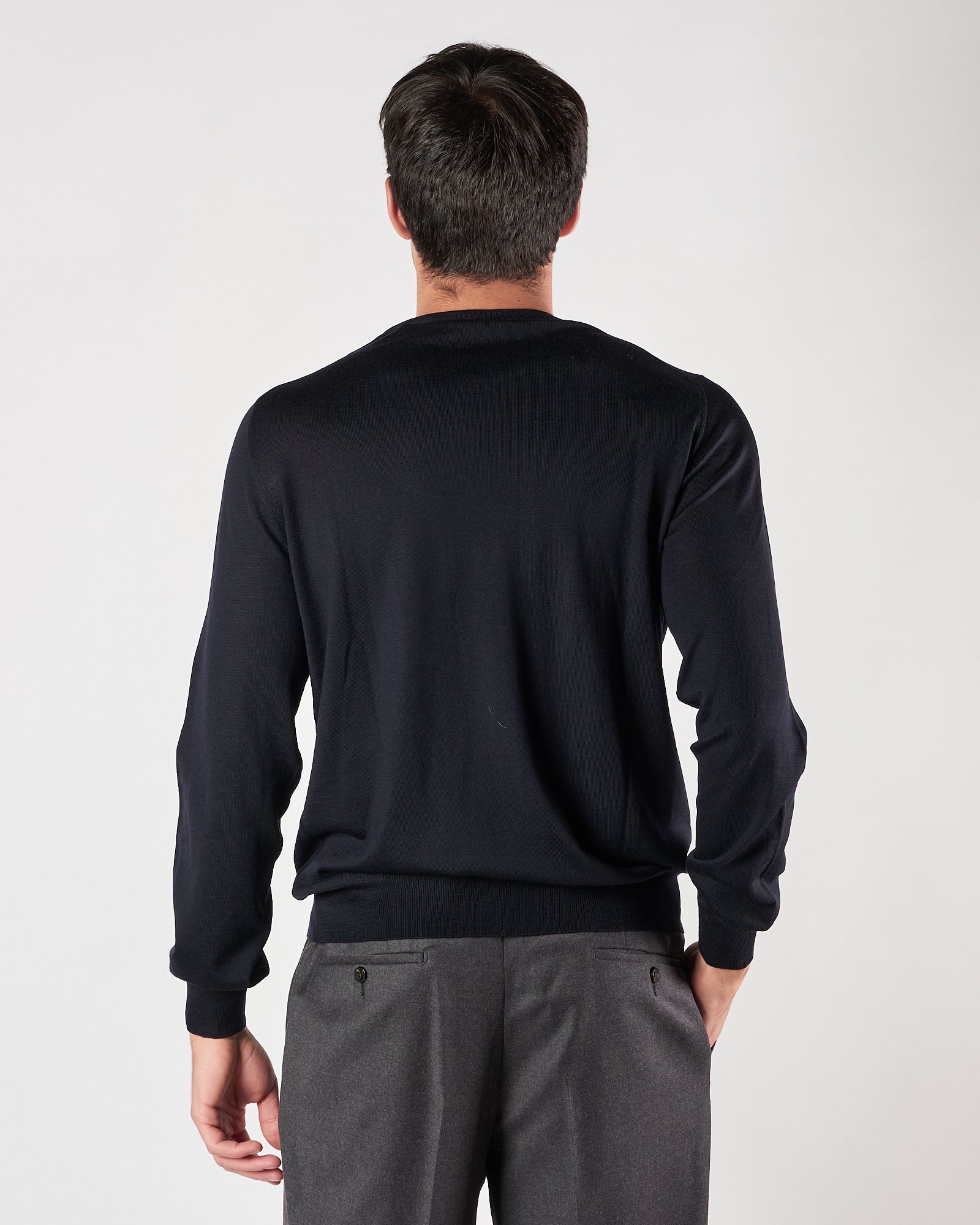 Maglia A|STORE girocollo in lana blu