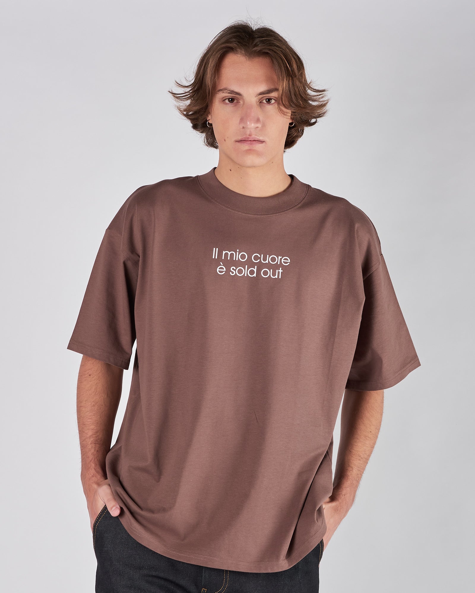 T-shirt A|STORE over con stampa in cotone organico