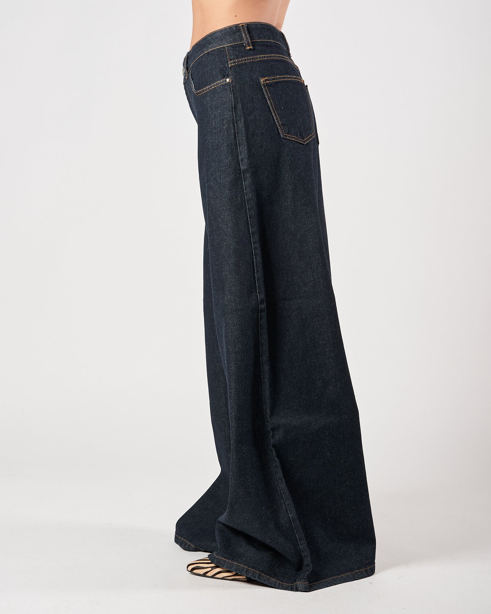 Jeans God Save Denim largo blu scuro