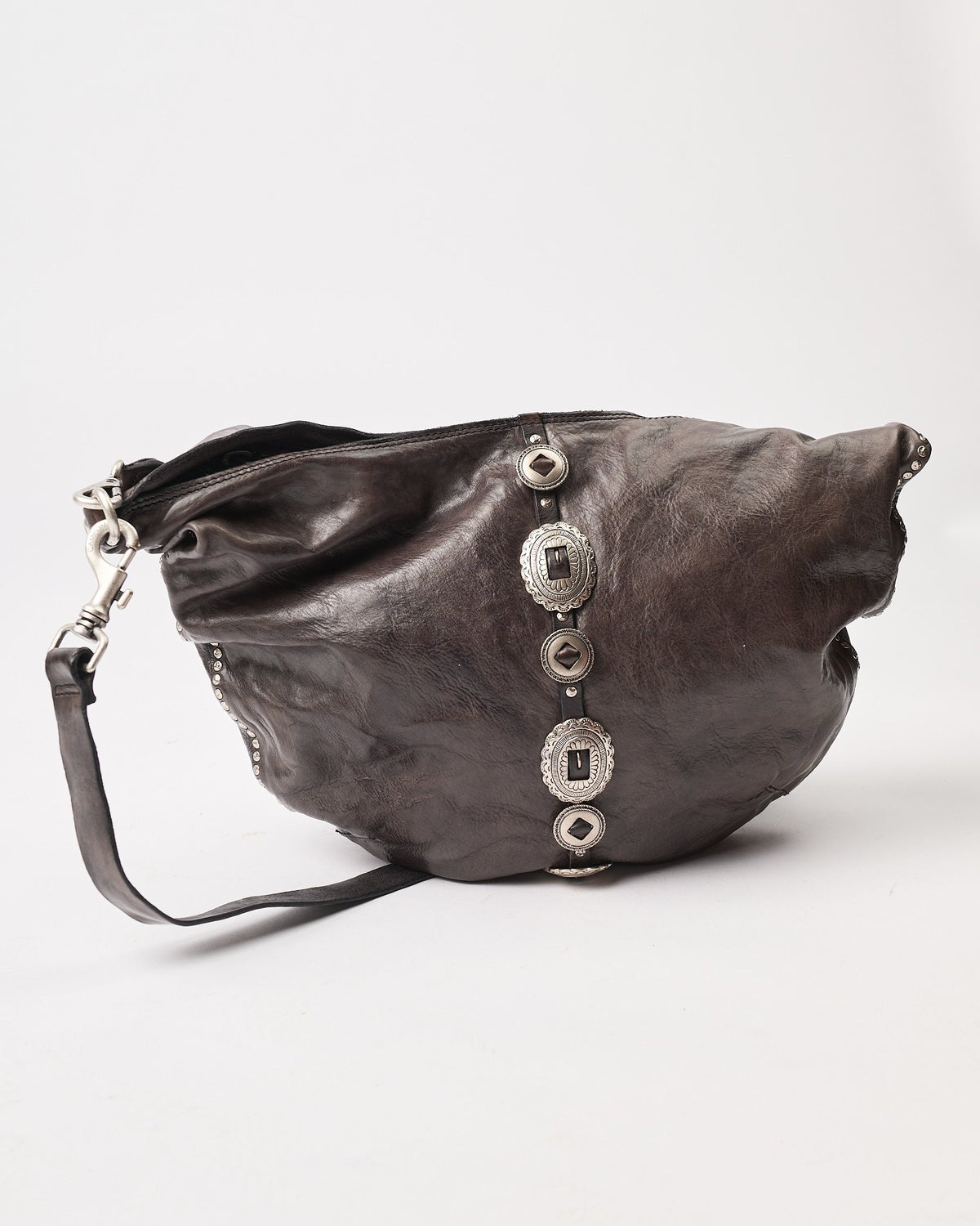 Borsa Campomaggi Magda in pelle grigio medio