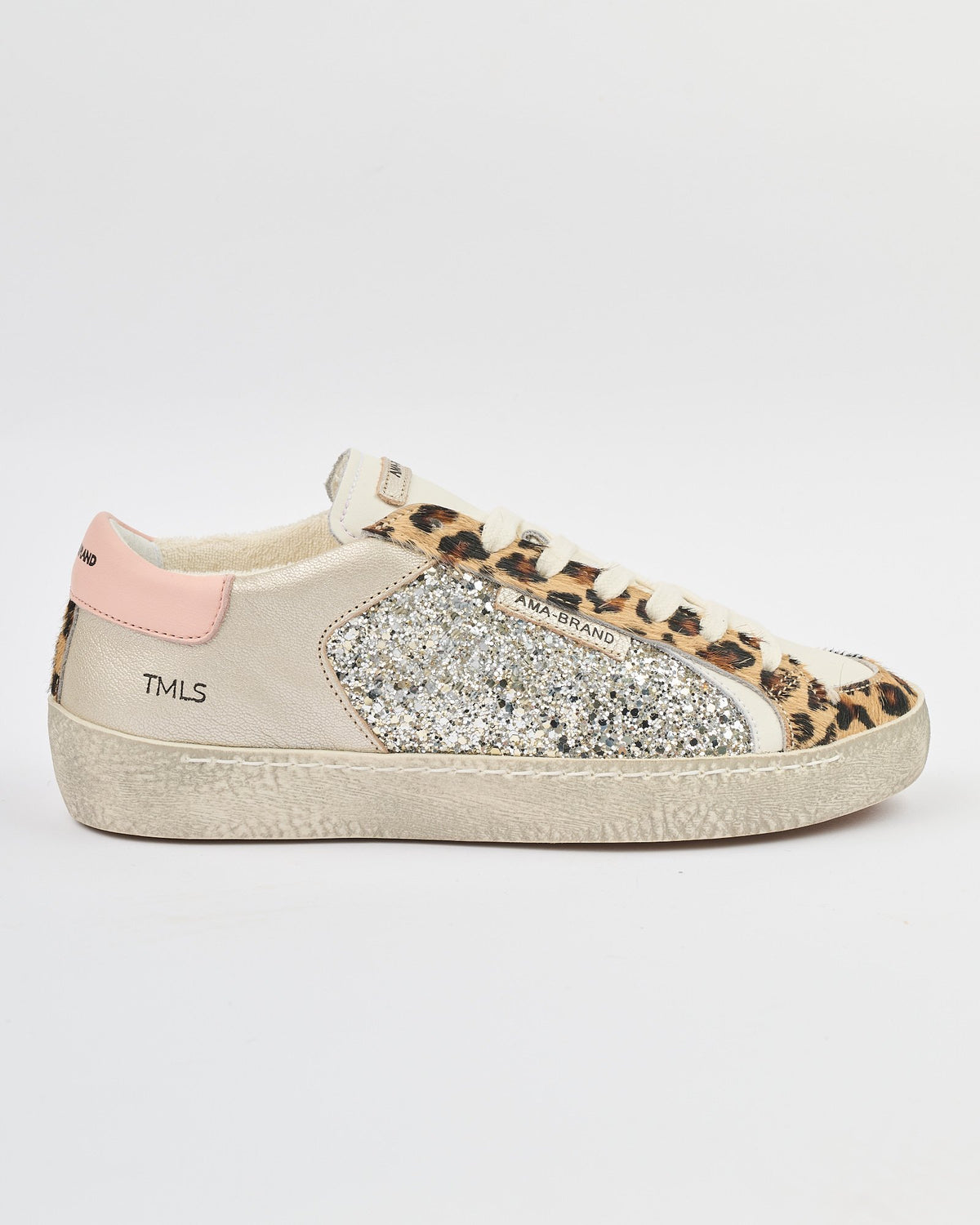 Sneaker Ama Brand glitter silver cavallino animalier