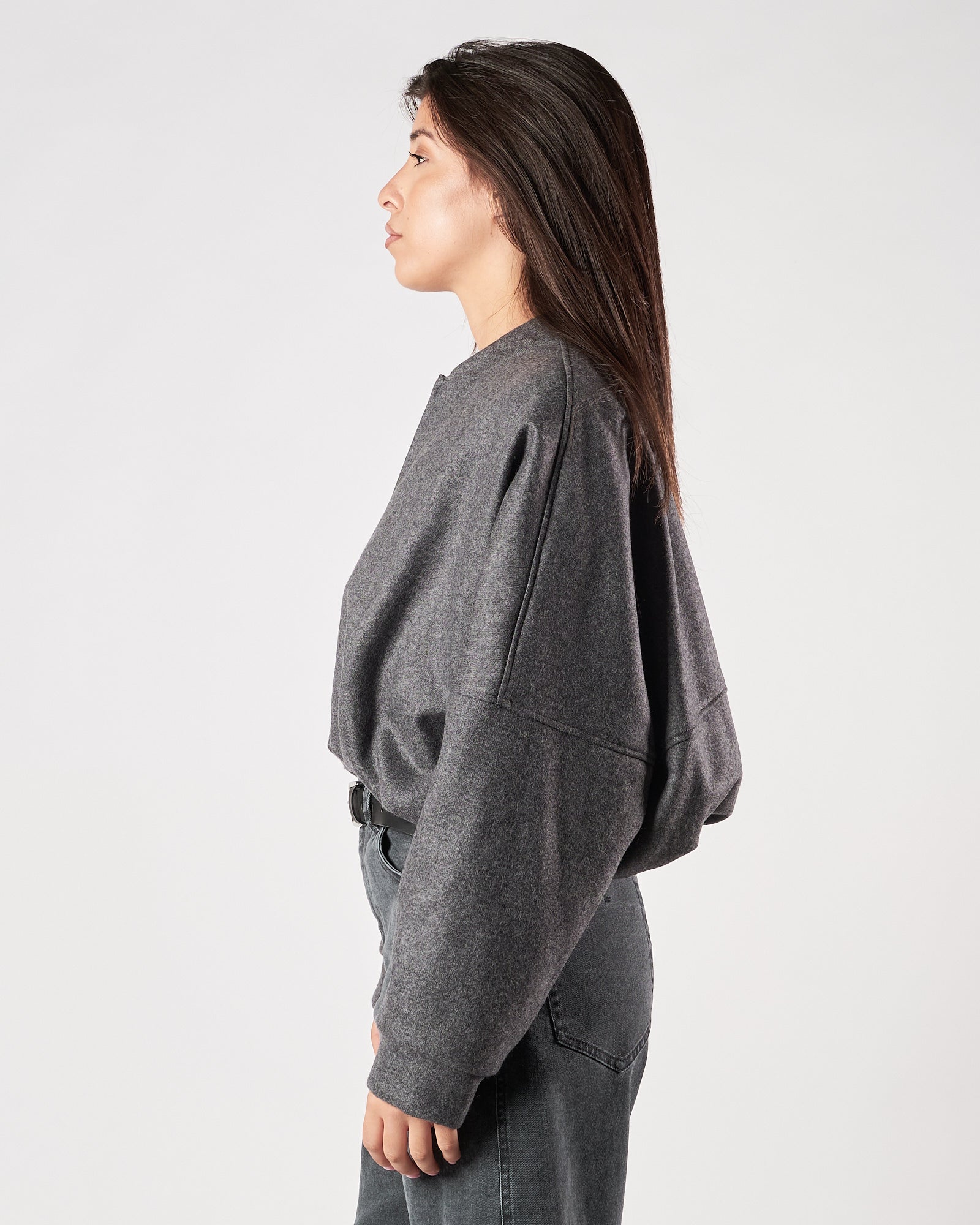 Felpa Tela9 bomber con zip grigia