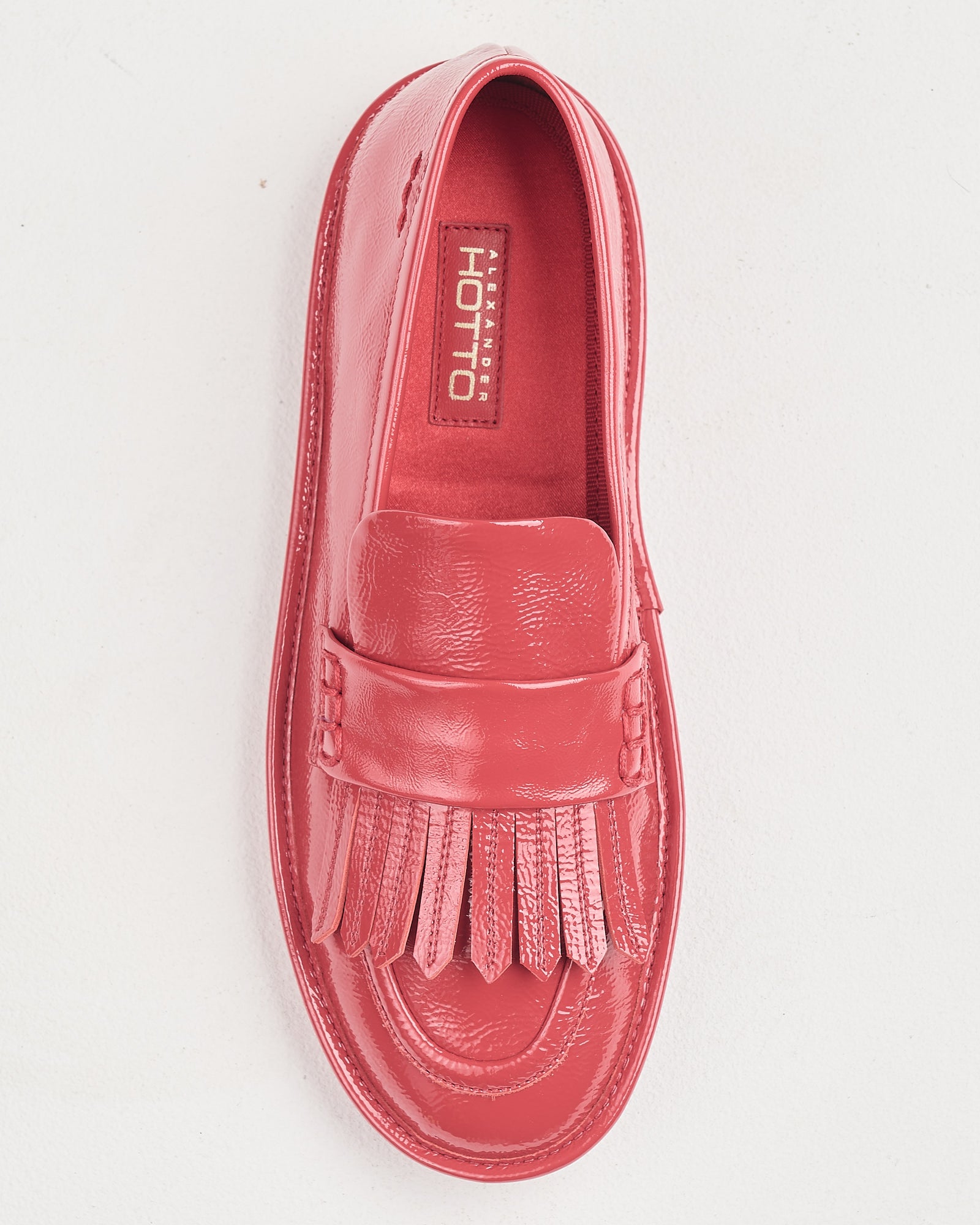 Mocassino Alexander Hotto in vernice rosso