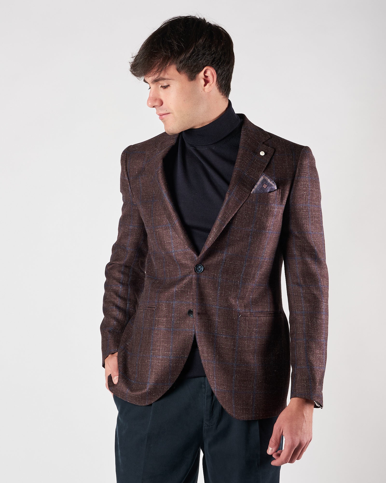 Giacca Luigi Bianchi un petto bordeaux