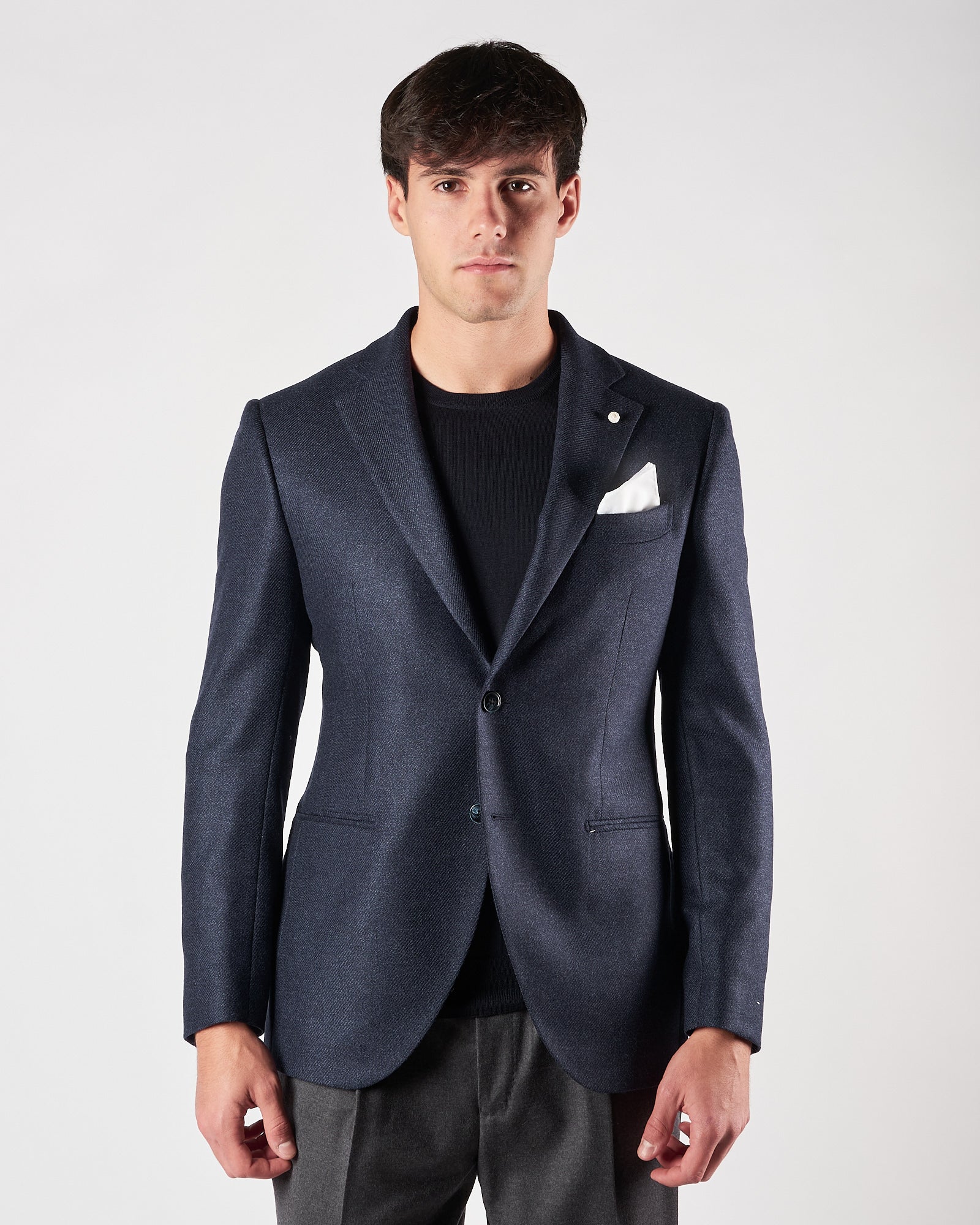 Giacca Luigi Bianchi spinata un petto blu