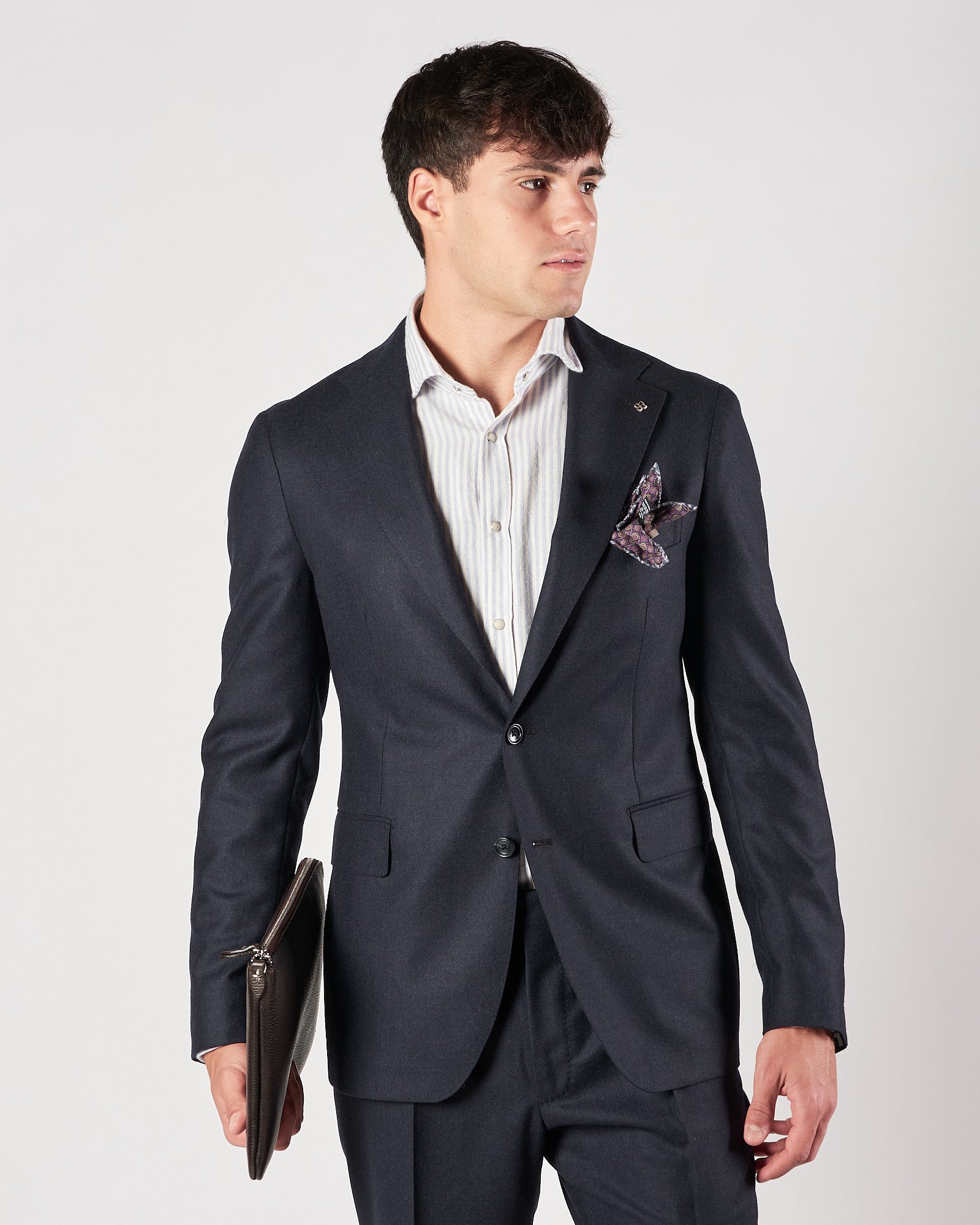 Abito Tagliatore un petto blu lana e cachemere