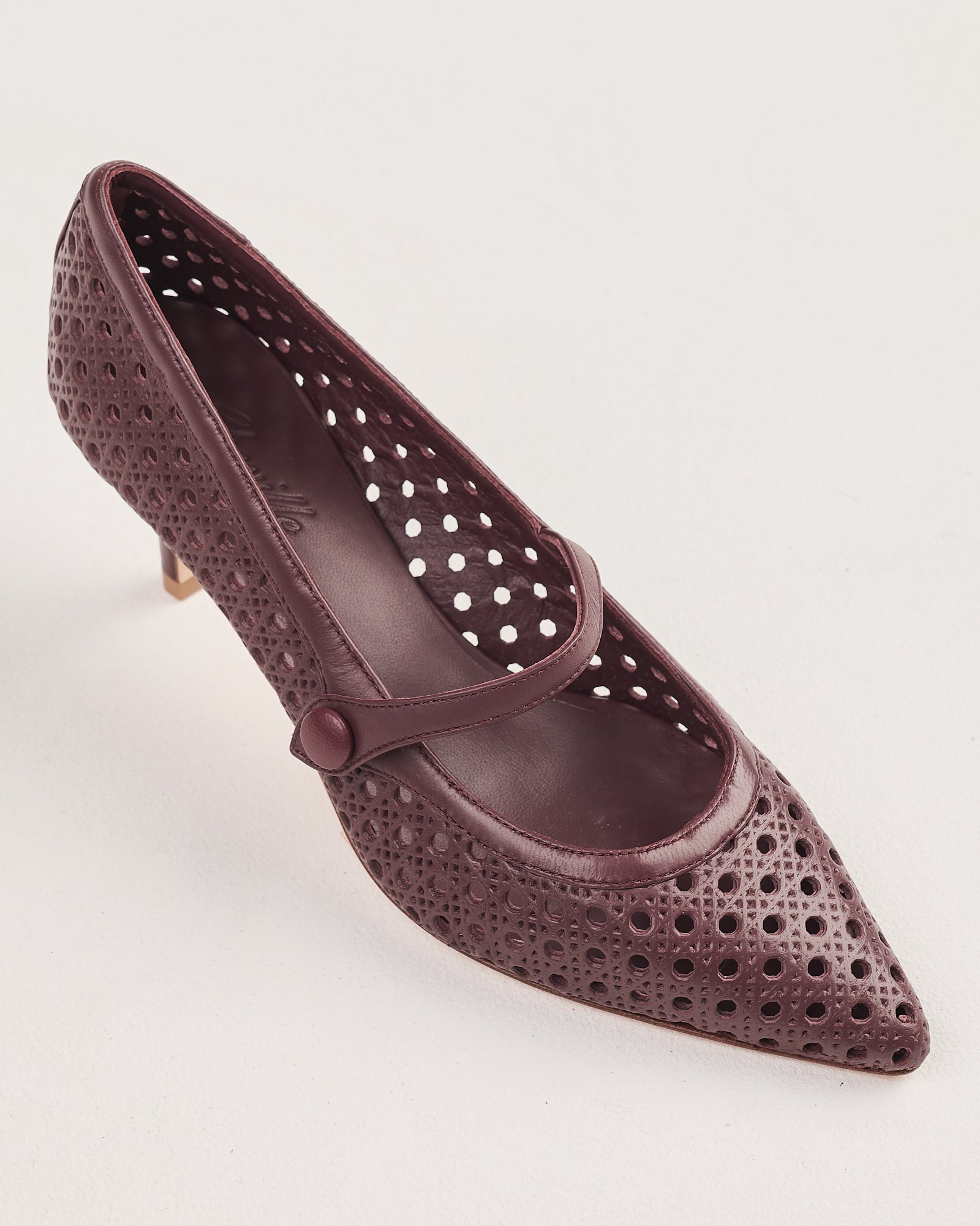 Scarpa Cheville con tacco vinaccia