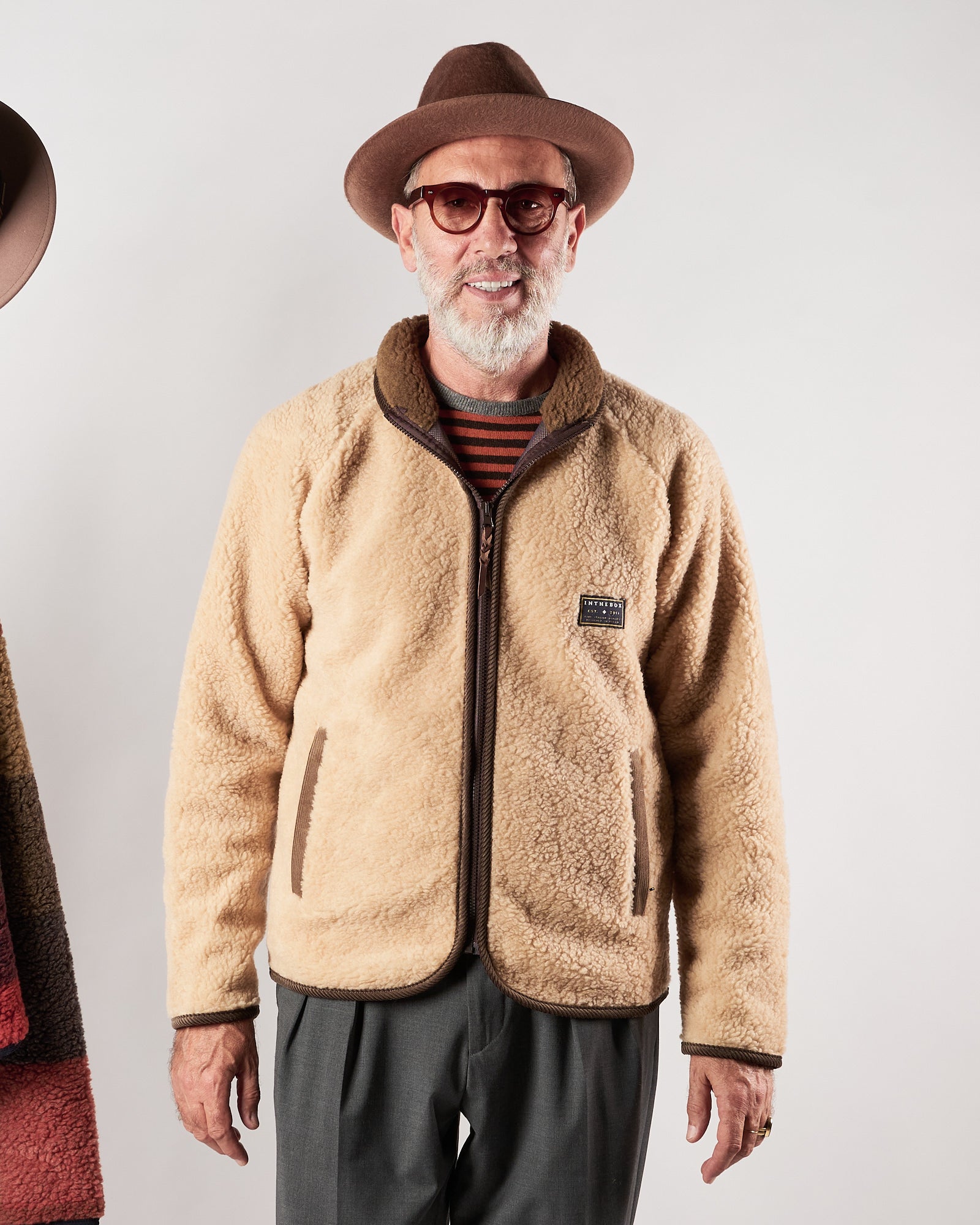 Felpa In The Box orsetto beige con zip