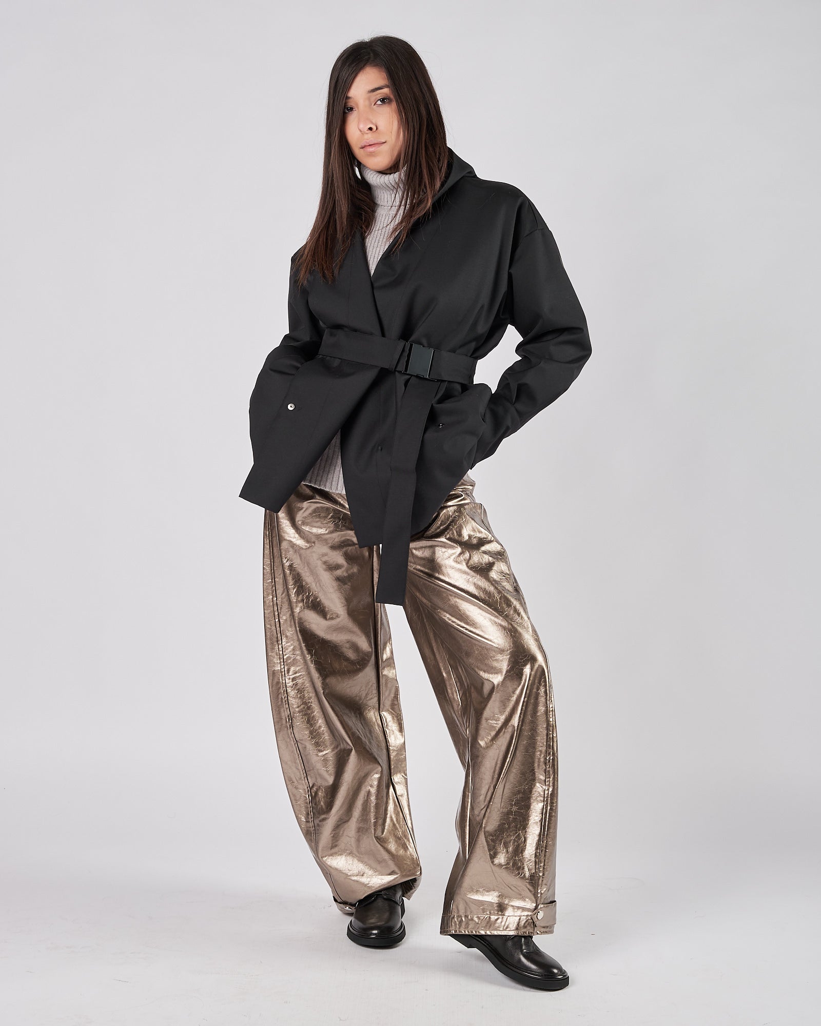 Pantalone Weili Zheng balloon in vinile silver