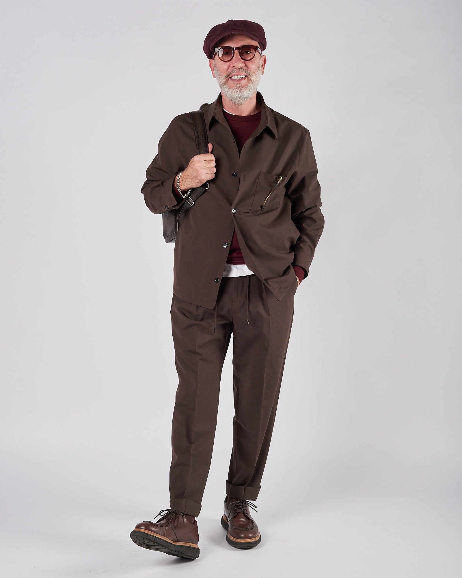 Pantalone A|STORE uomo in lana con pences testa moro