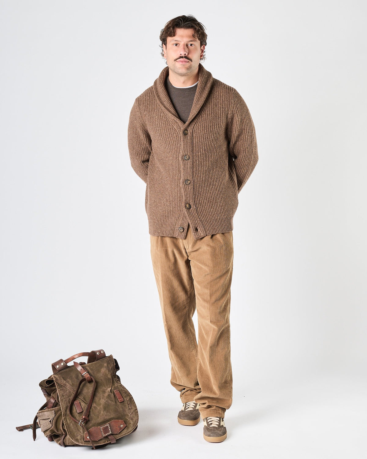 Cardigan A|STORE coste inglesi tortora