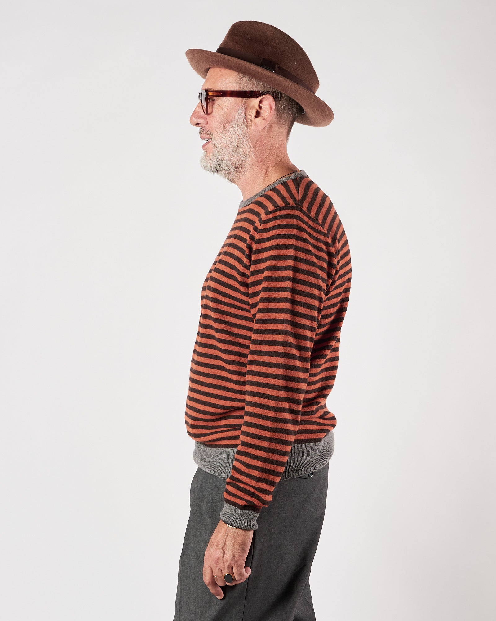 Maglia In The Box a righe arancione blu