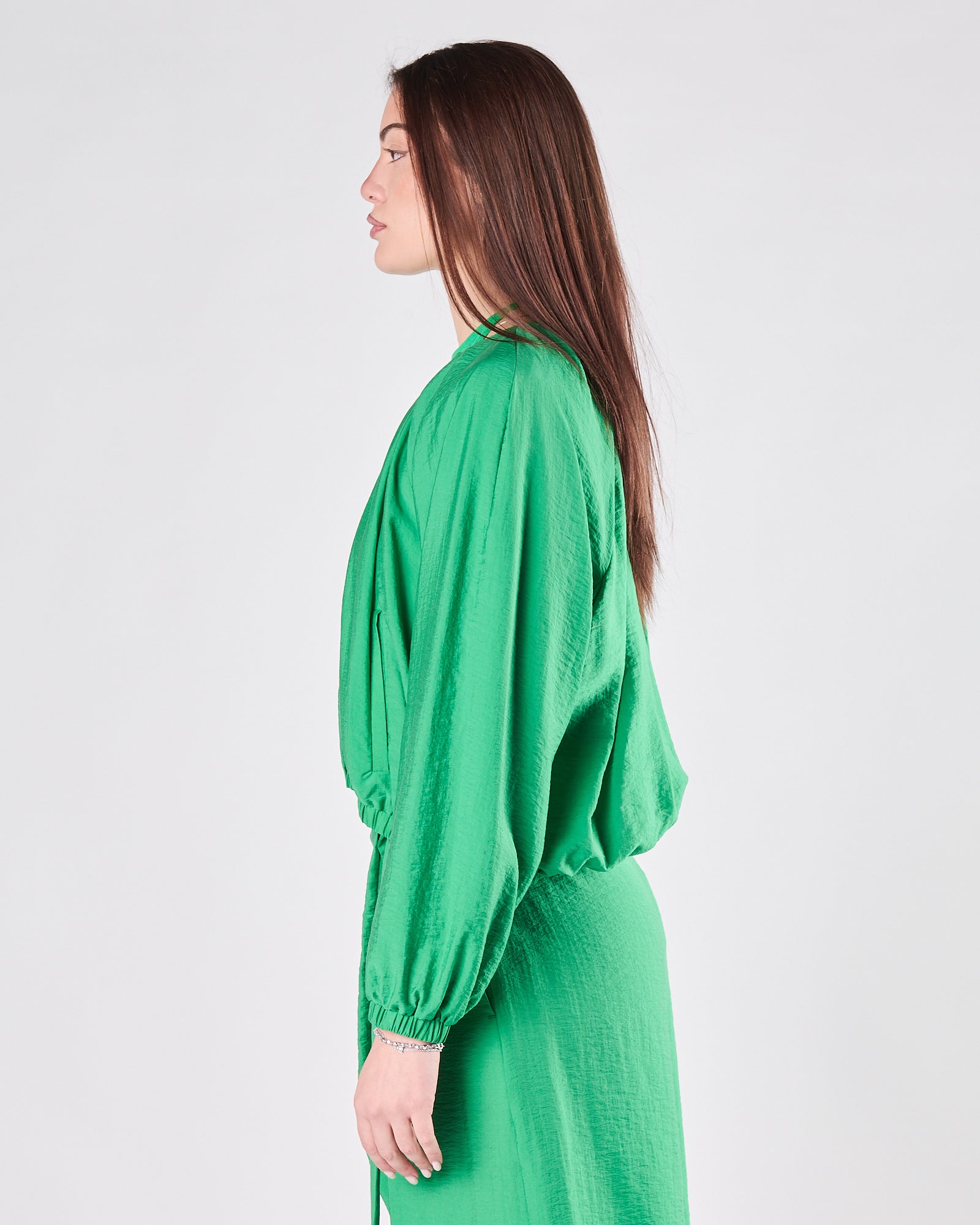 Giacchetto Tela9 in tencel verde