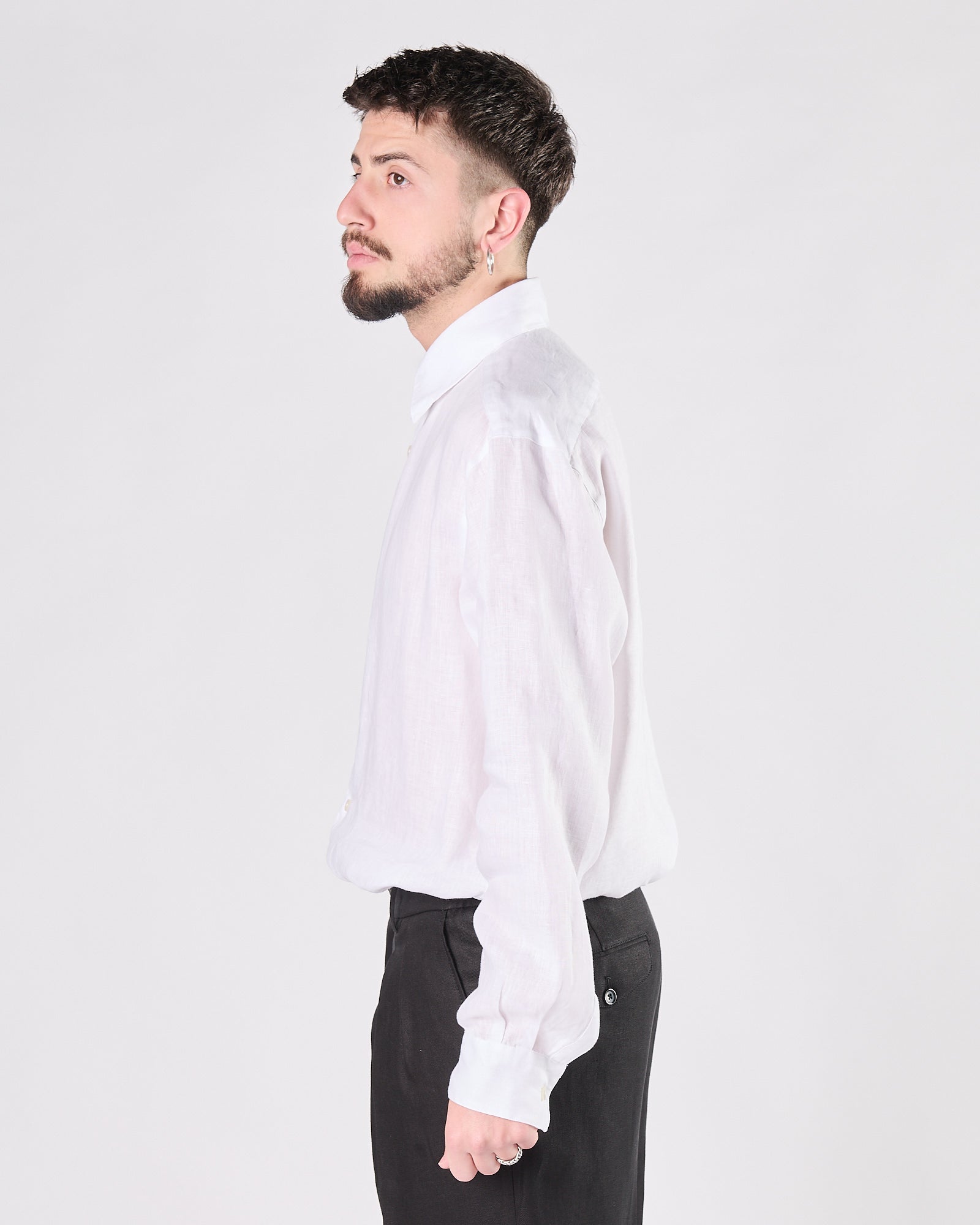 Camicia Xacus bainaca in lino