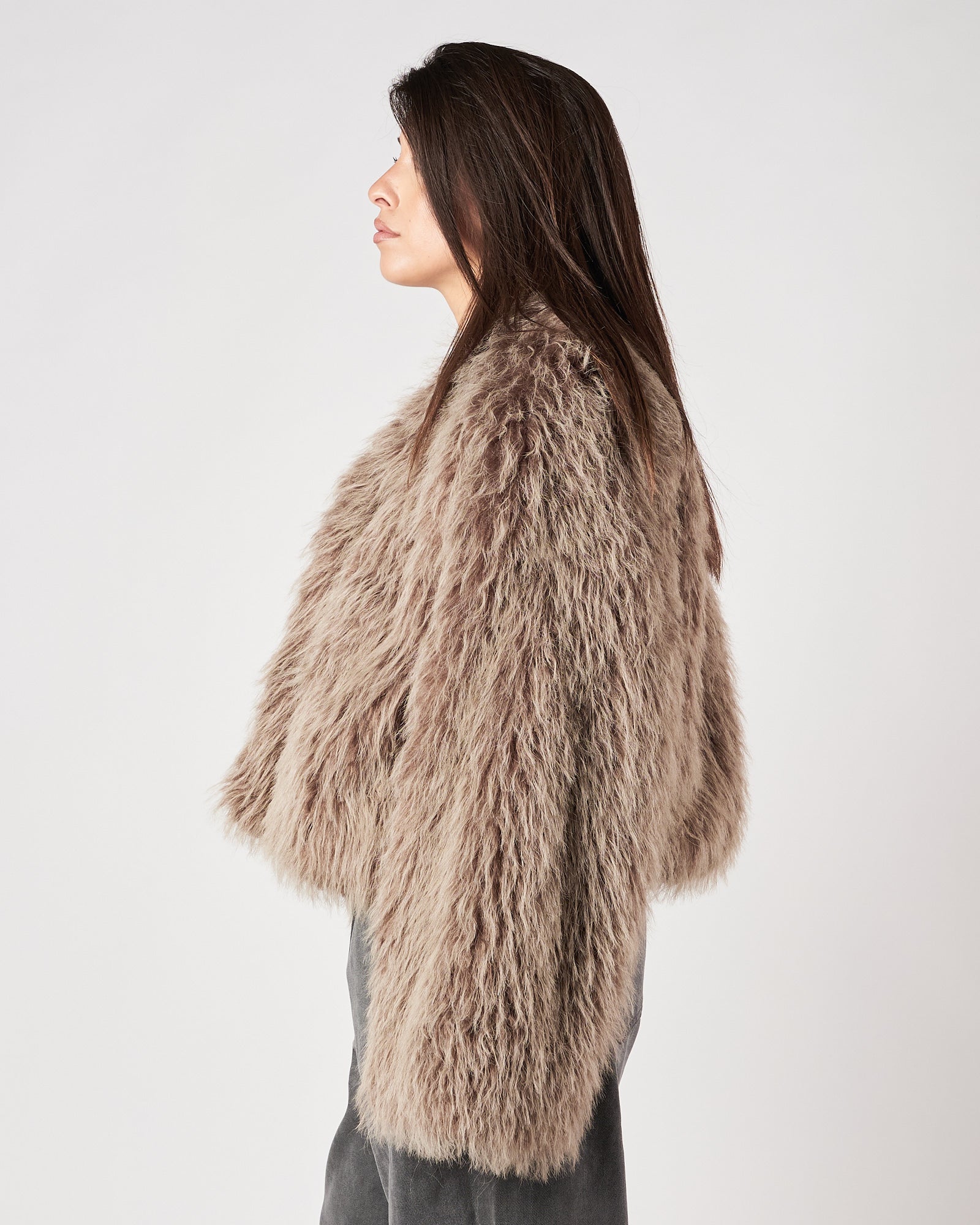 Ecopelliccia Eleh corta grigia