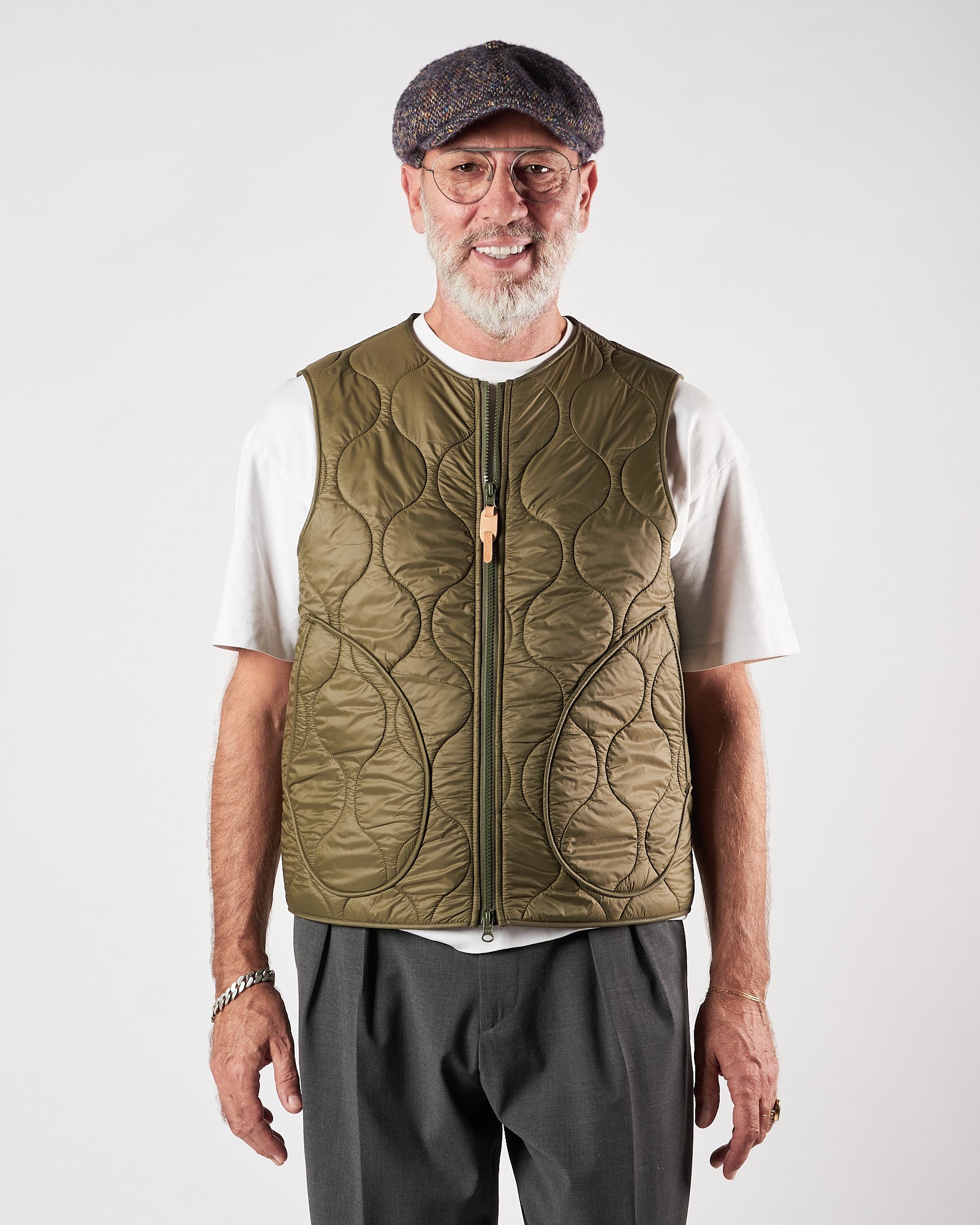 Gilet Manifatture Ceccarelli trapuntato olive