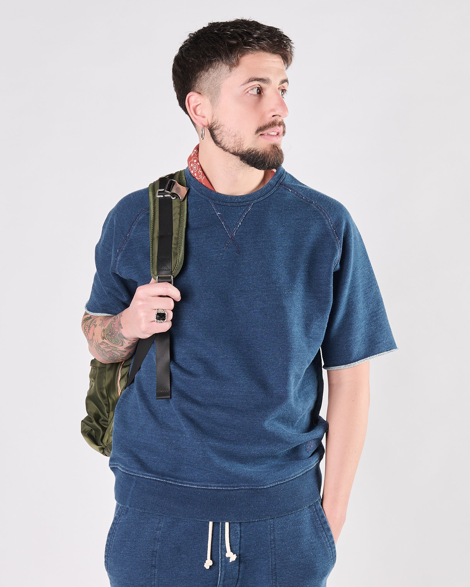 Felpa Bl'ker manica corta indigo