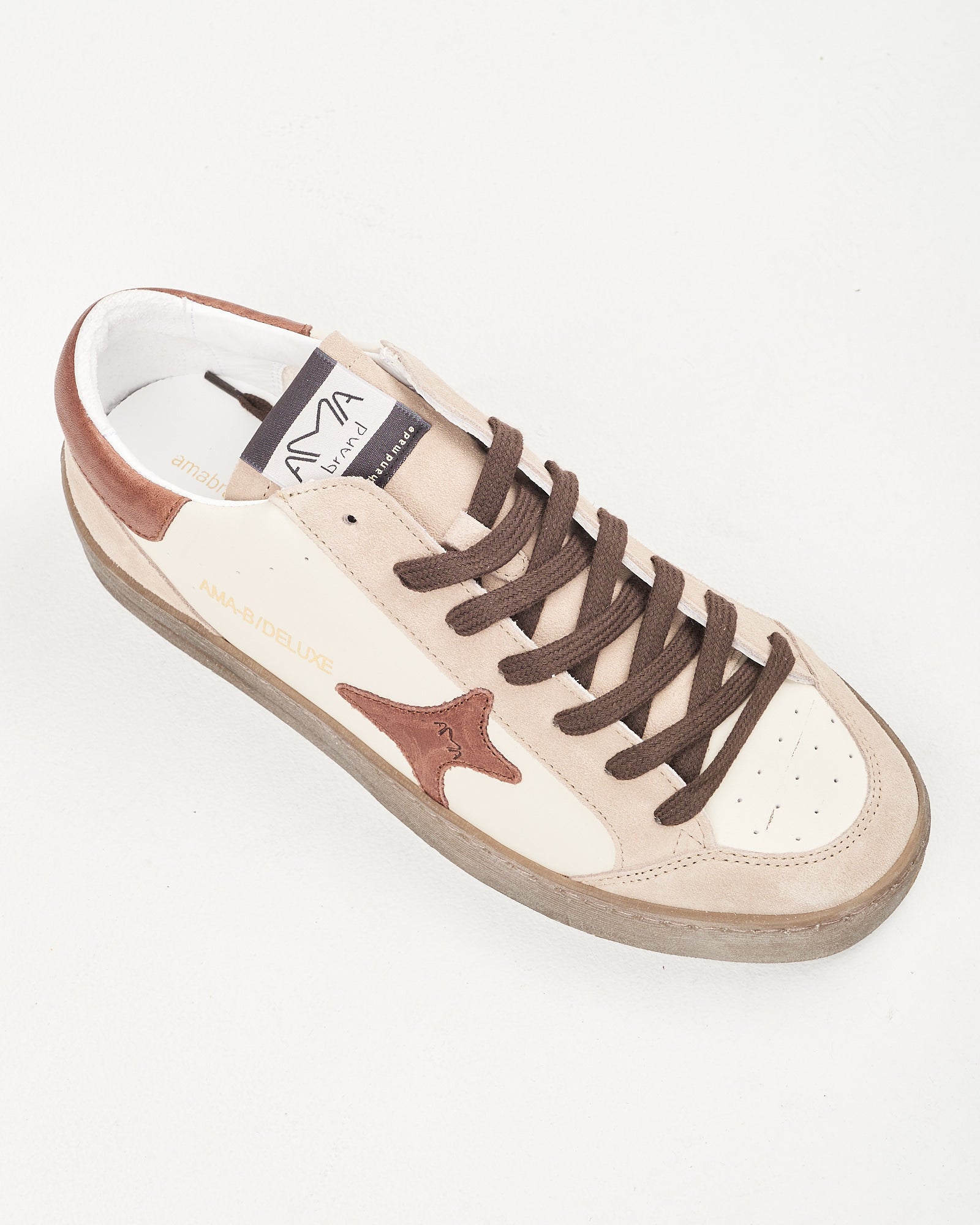 Sneaker Ama Brand in suede e pelle bruciato beige