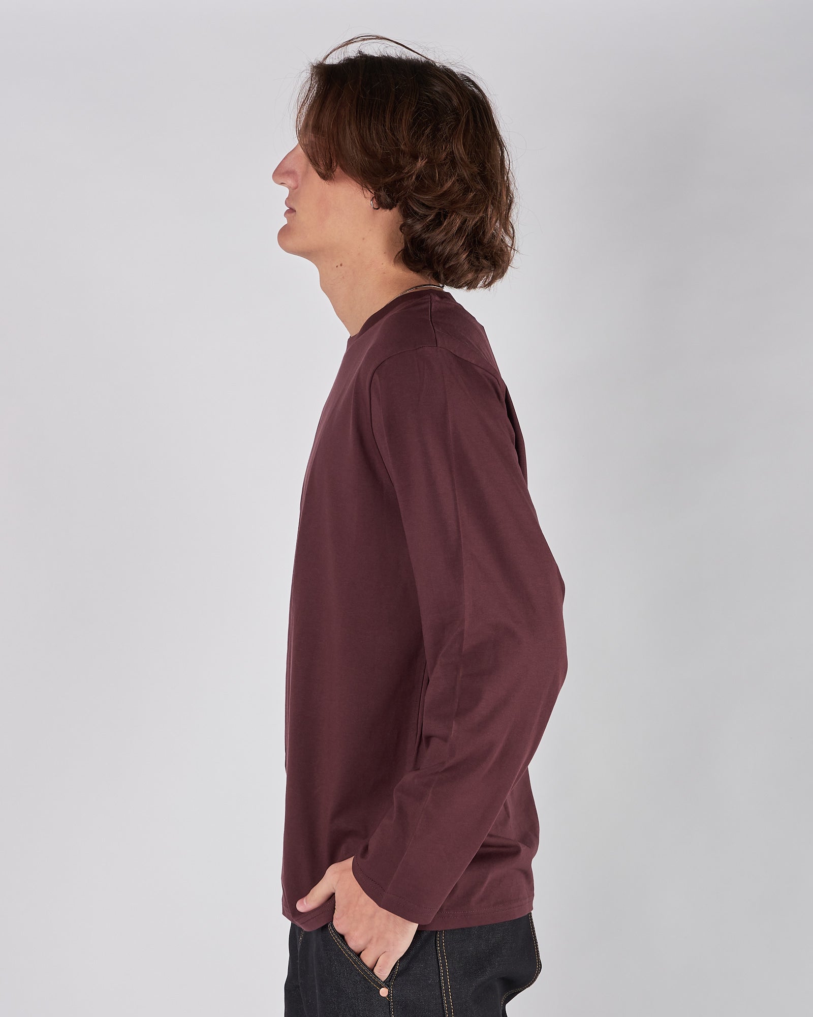 Maglia A|STORE regular in cotone organico burgundy