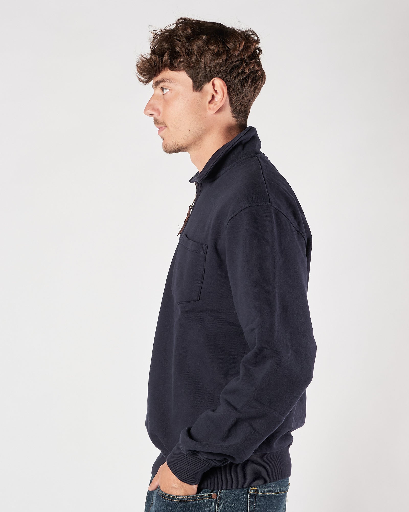 Felpa In The Box polo blu con zip