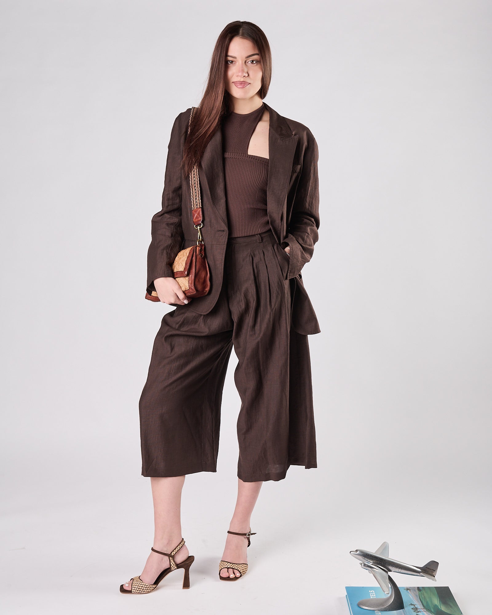 Top Tela9 in maglia cioccolato