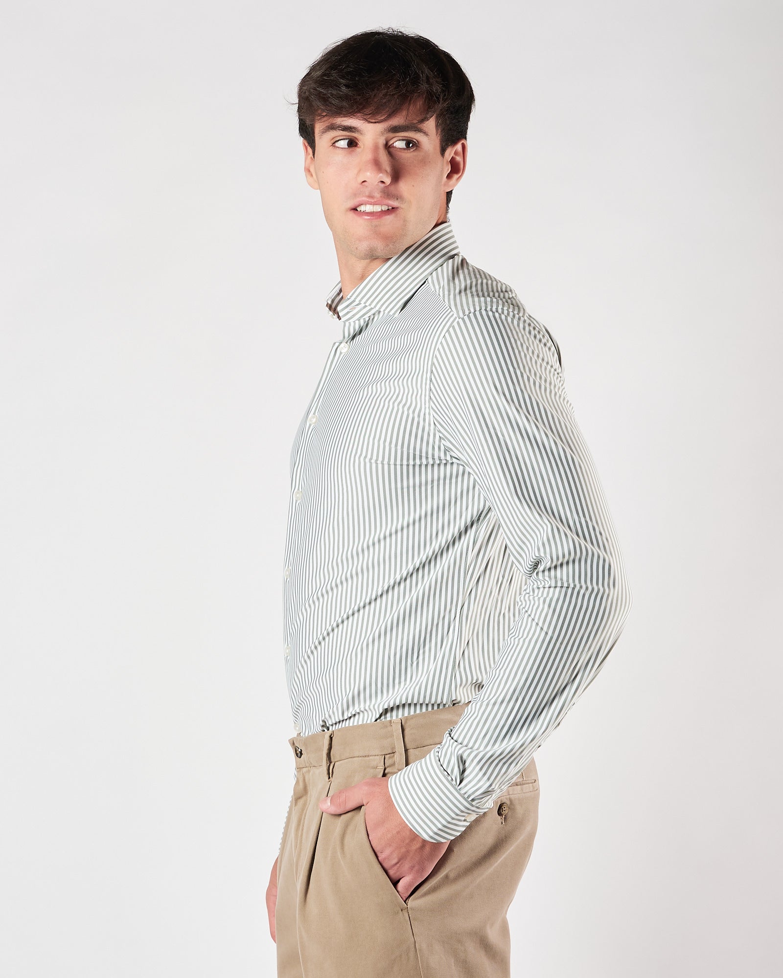 Camicia Xacus active riga verde