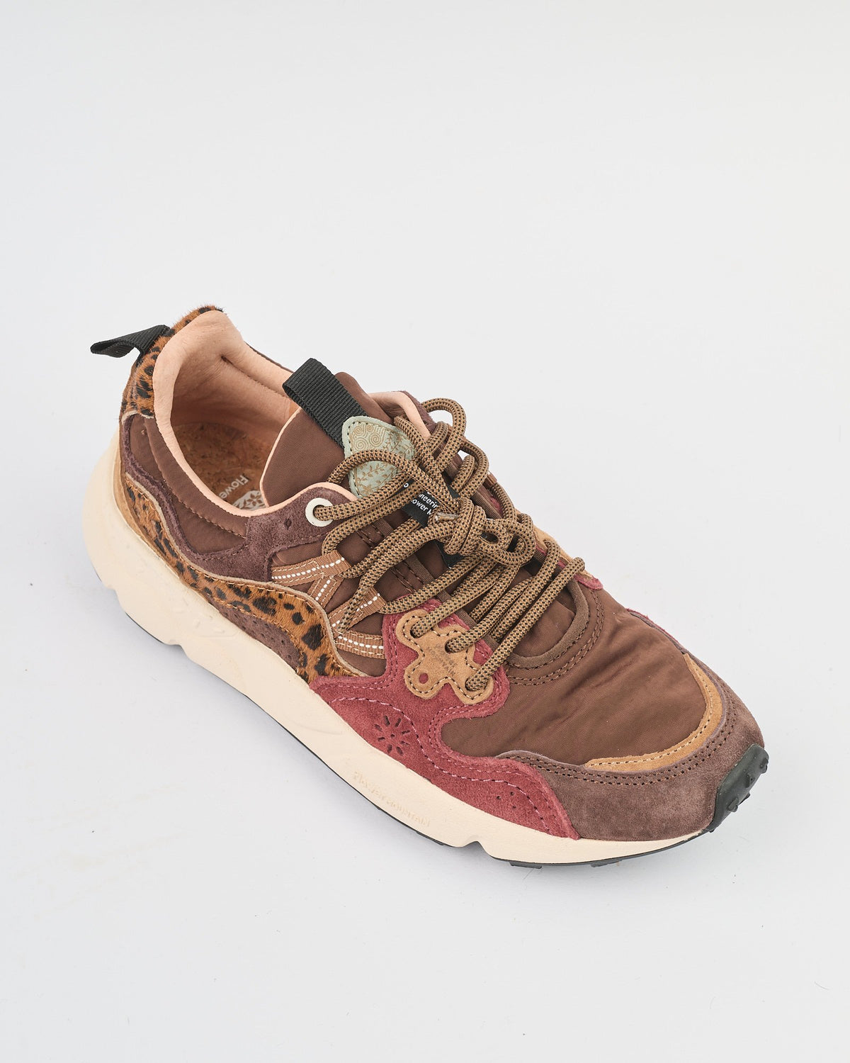 Sneaker Flower Mountain brown bordeaux leopard