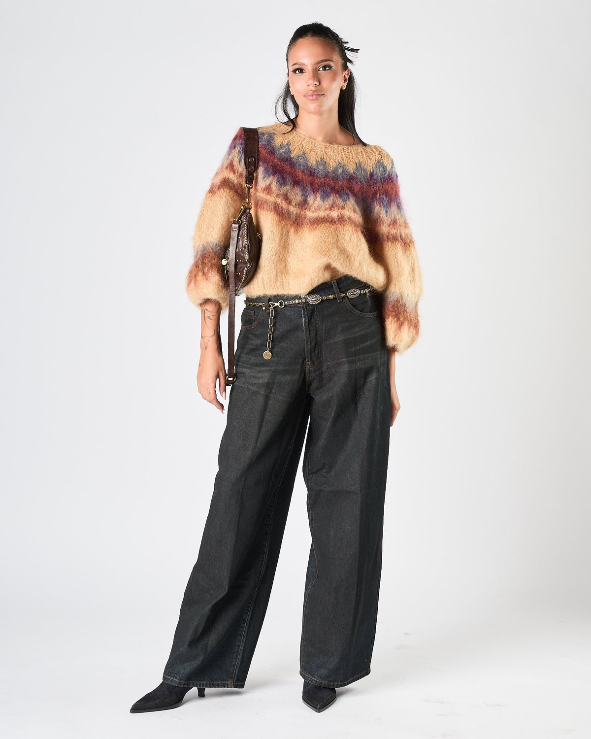 Jeans God Save Denim blu notte lavato sfumato cioccolato